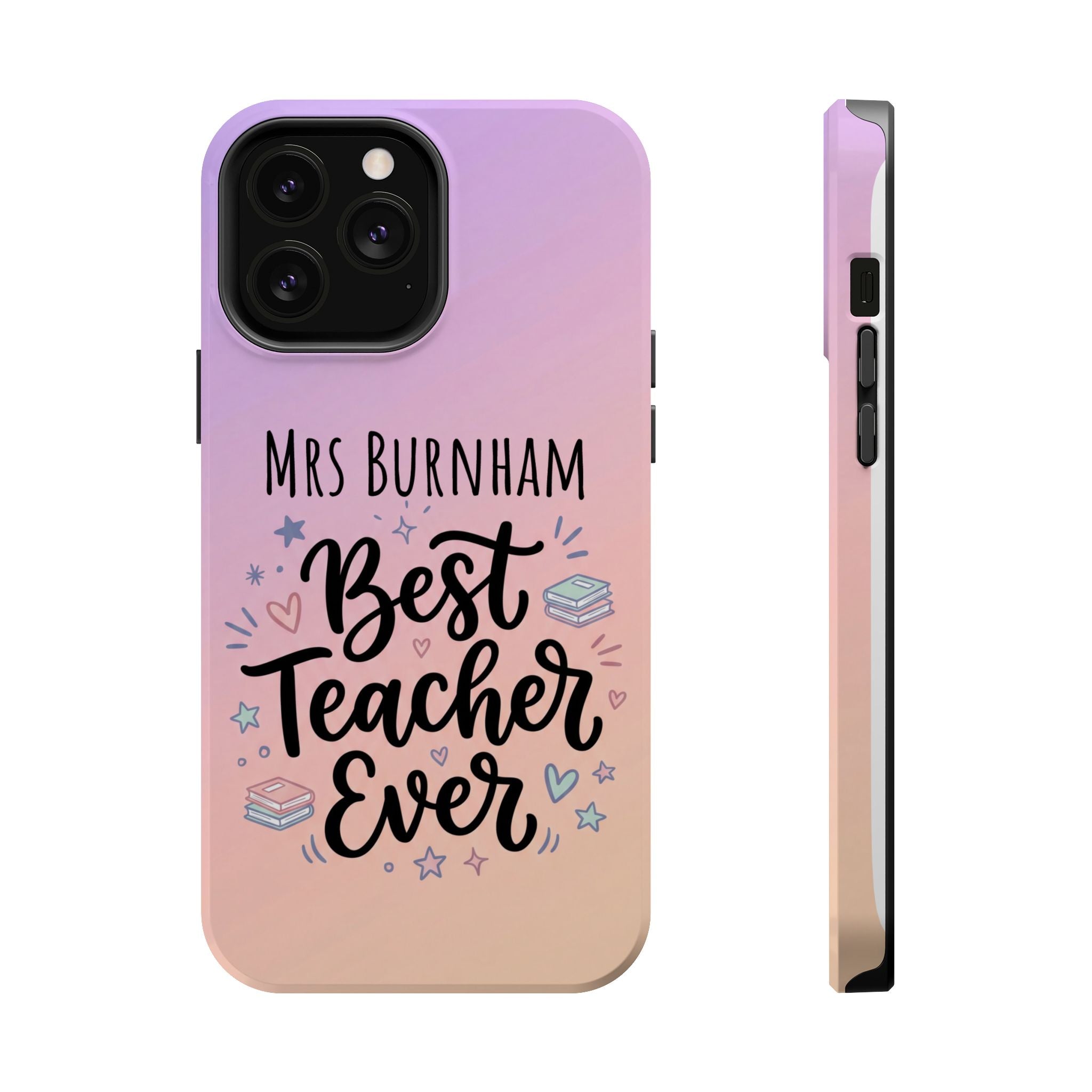 Best Teacher Ever Personalized Phone Case — Wireless Charging Cover