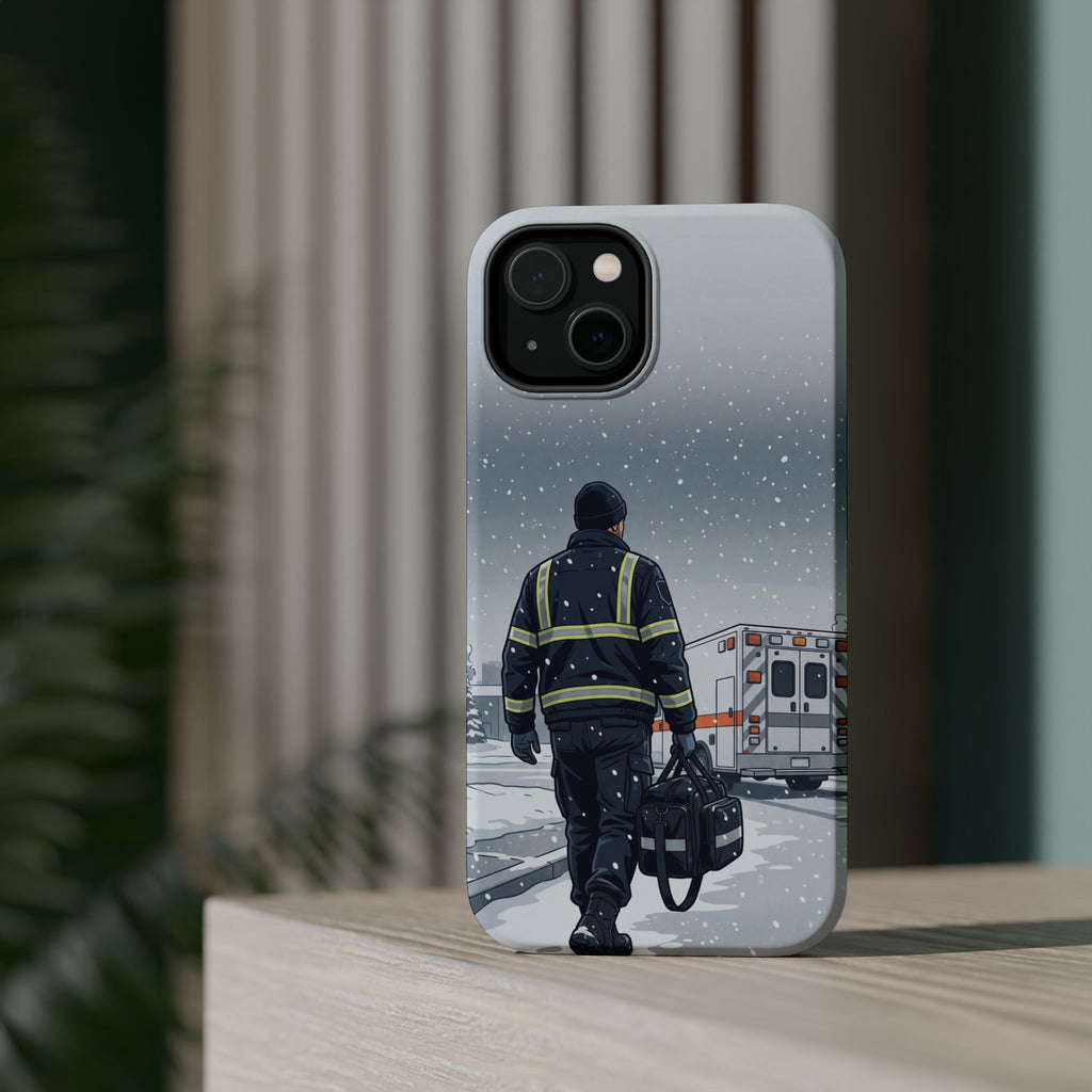 Bold Paramedic/EMT Portrait Phone Case — Magnetic Wireless Charging Cover
