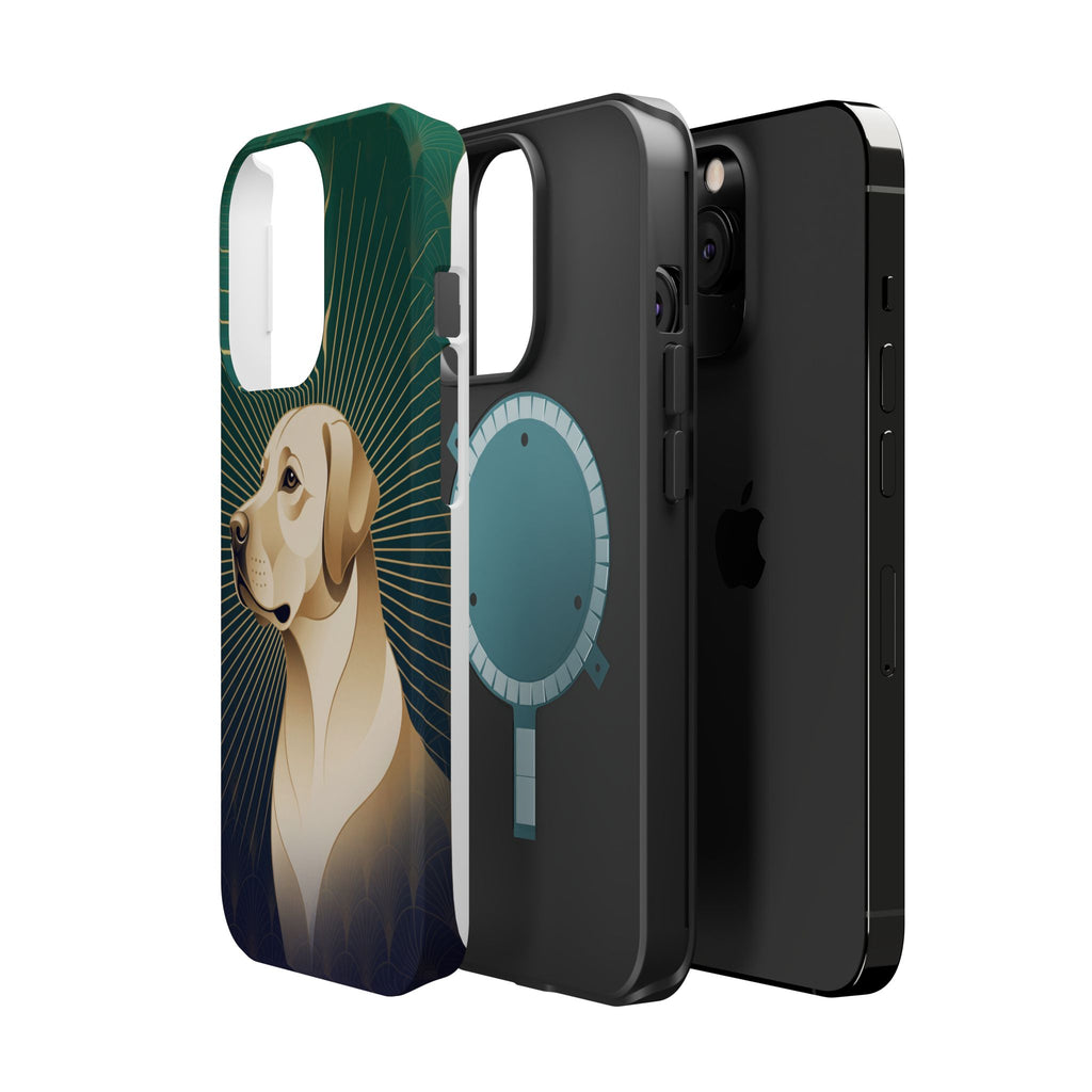 Art Deco Labrador Phone Case — Tough Magnetic Case with Wireless Charging