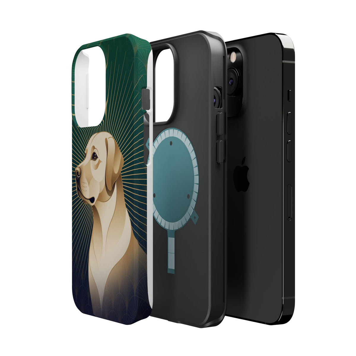 Art Deco Labrador Phone Case — Tough Magnetic Case with Wireless Charging
