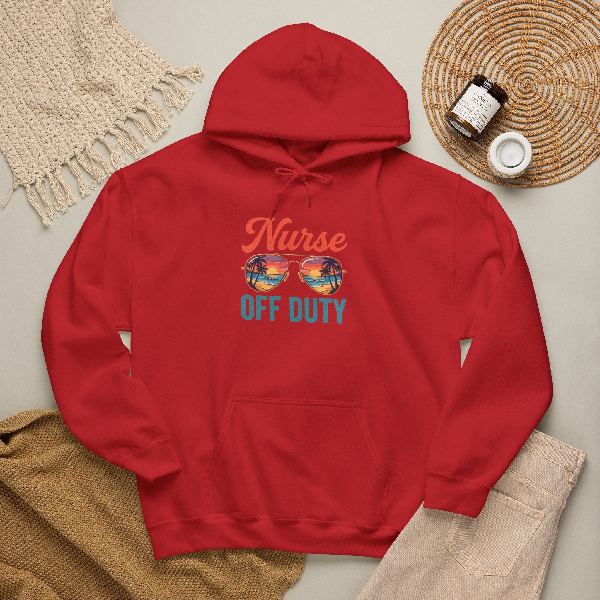Nurse Off Duty Hoodie — Beach Vacation Nurse Graphic Pullover