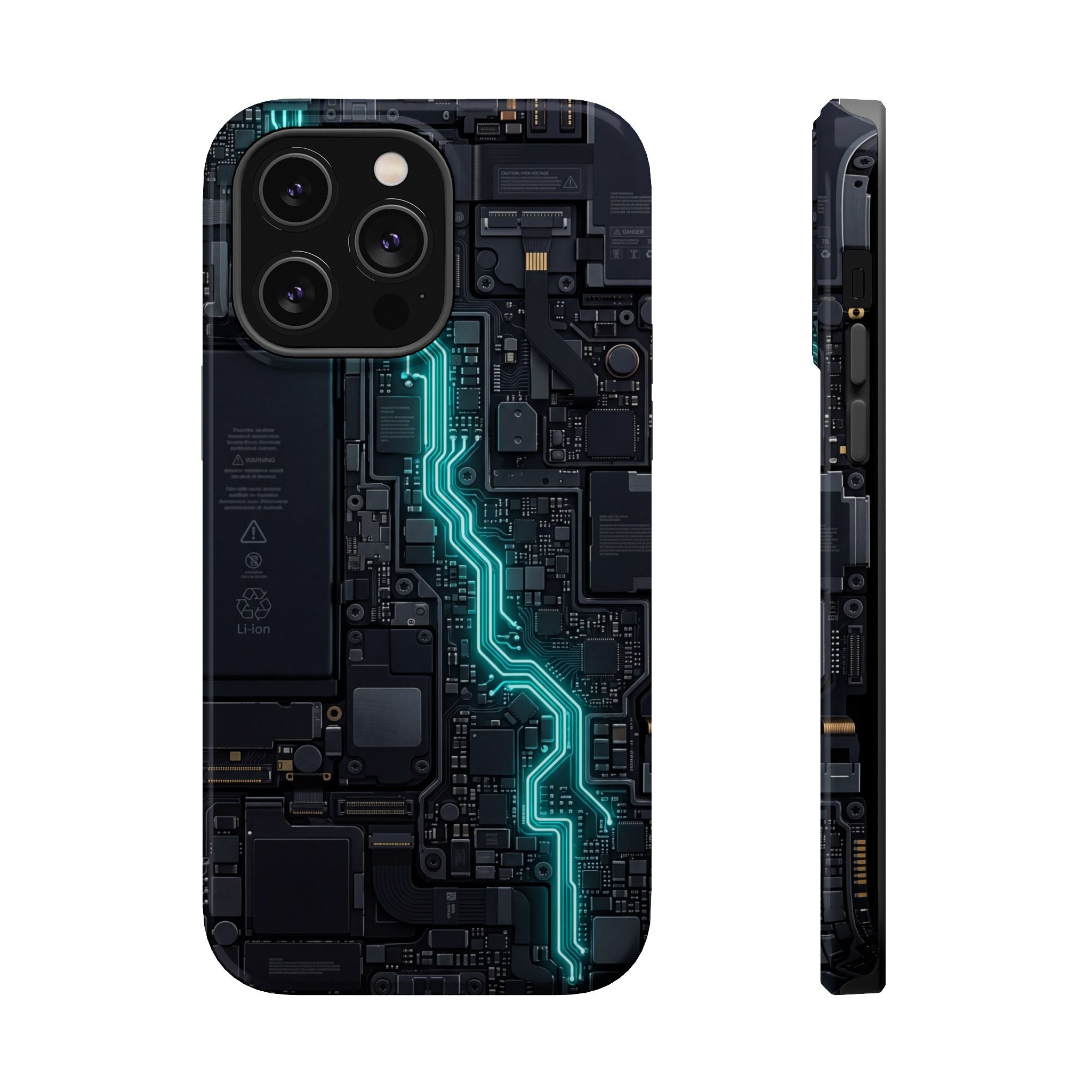 Cyan Bolt Electrician Phone Case — Electric Circuit Wireless Charging Cover