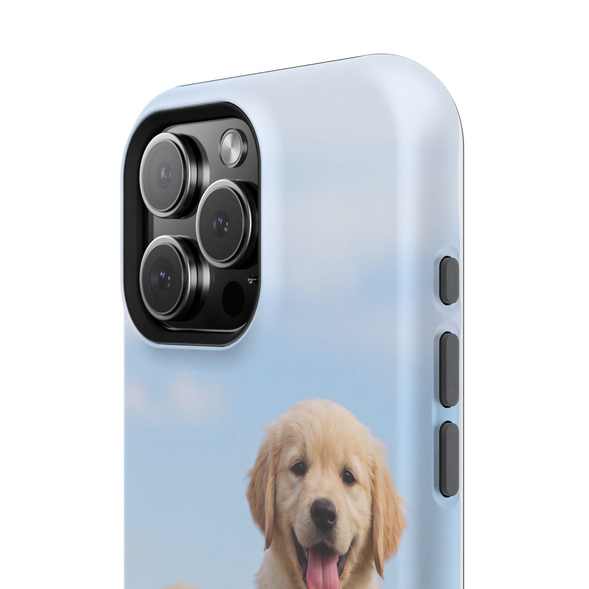Golden Retriever Puppy Duo Phone Case — Impact-Resistant Wireless Charging Cover
