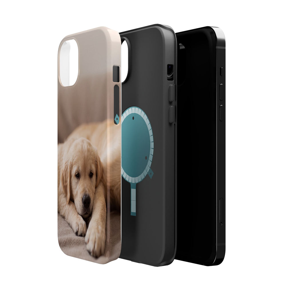 Golden Retriever Puppy Phone Case — Impact-Resistant Wireless Charging Cover