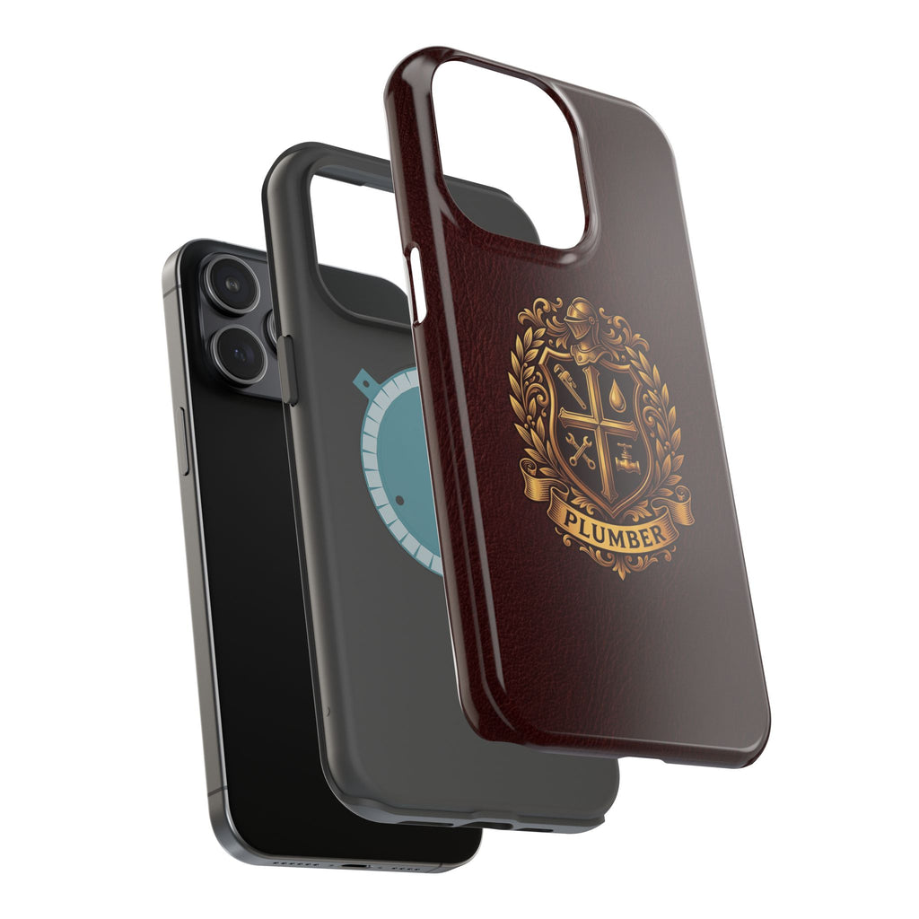 Plumber Crest Phone Case — Heraldic Shield Design Wireless Charging Cover