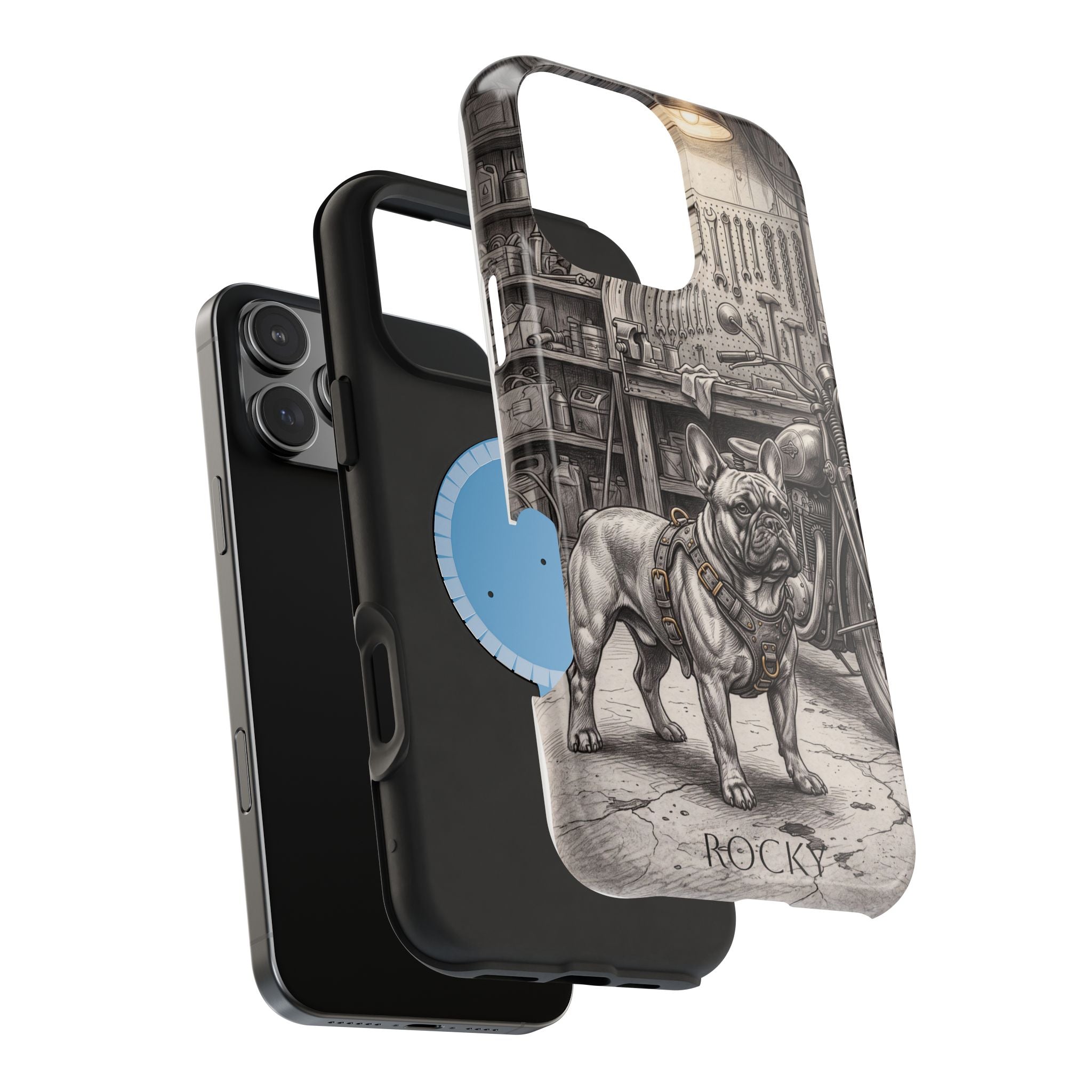 Personalized French Bulldog Vintage Street Phone Case — Wireless Charging Cover