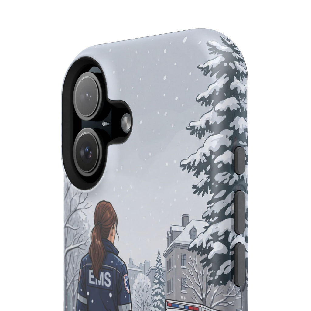 Paramedic/EMT Winter Phone Case — Magnetic Wireless Charging Cover