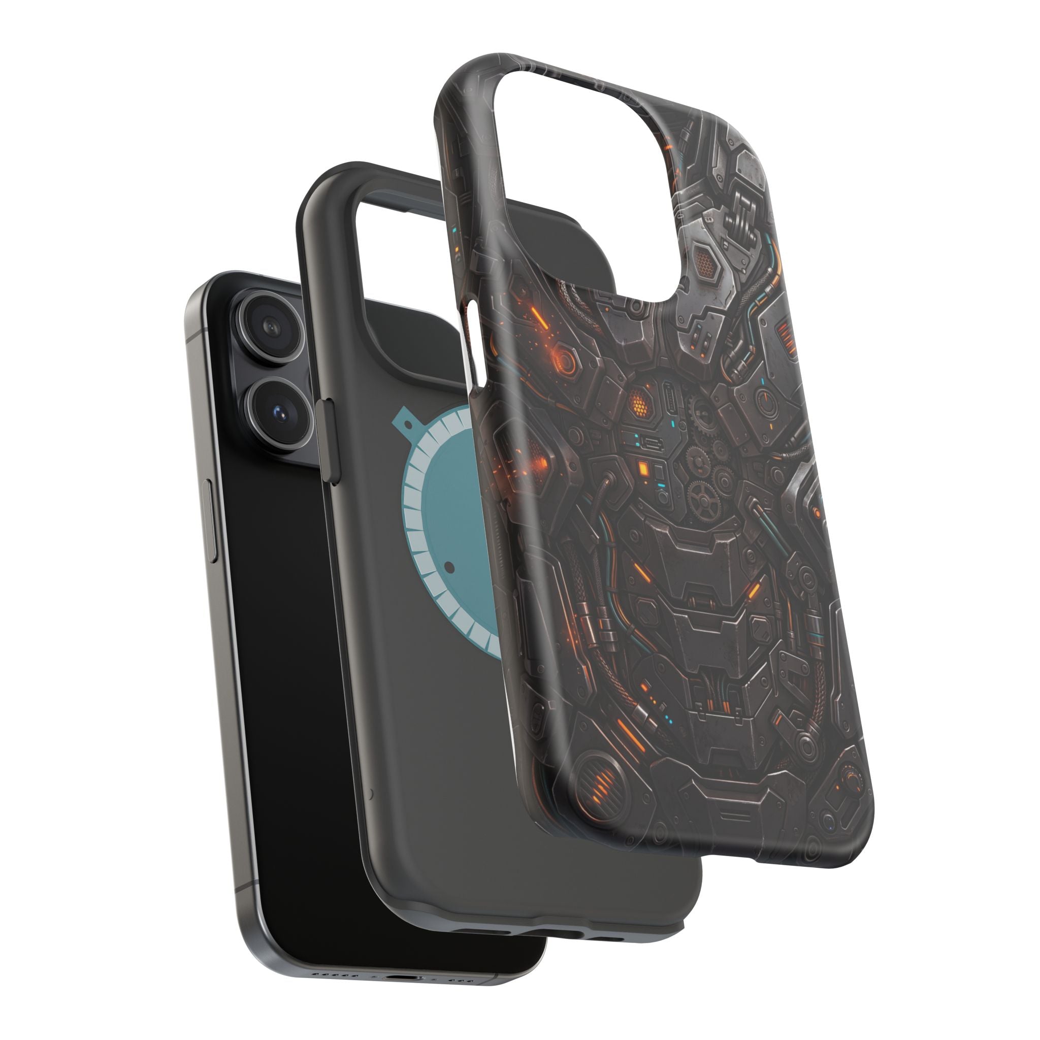 Mech Armor Phone Case — Industrial Circuit Wireless Charging Cover