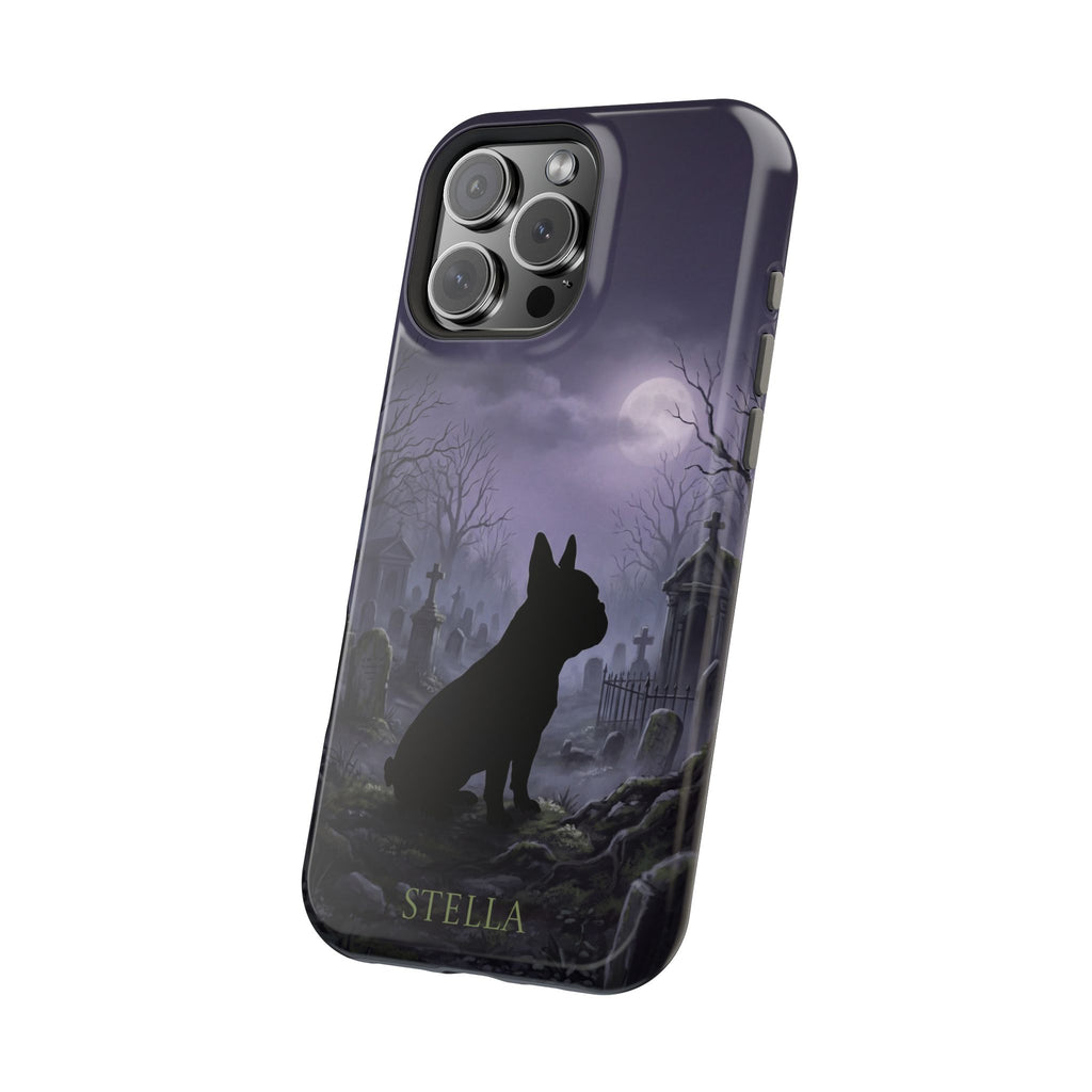 Personalized French Bulldog Moonlit Graveyard Phone Case — Wireless Charging Cover
