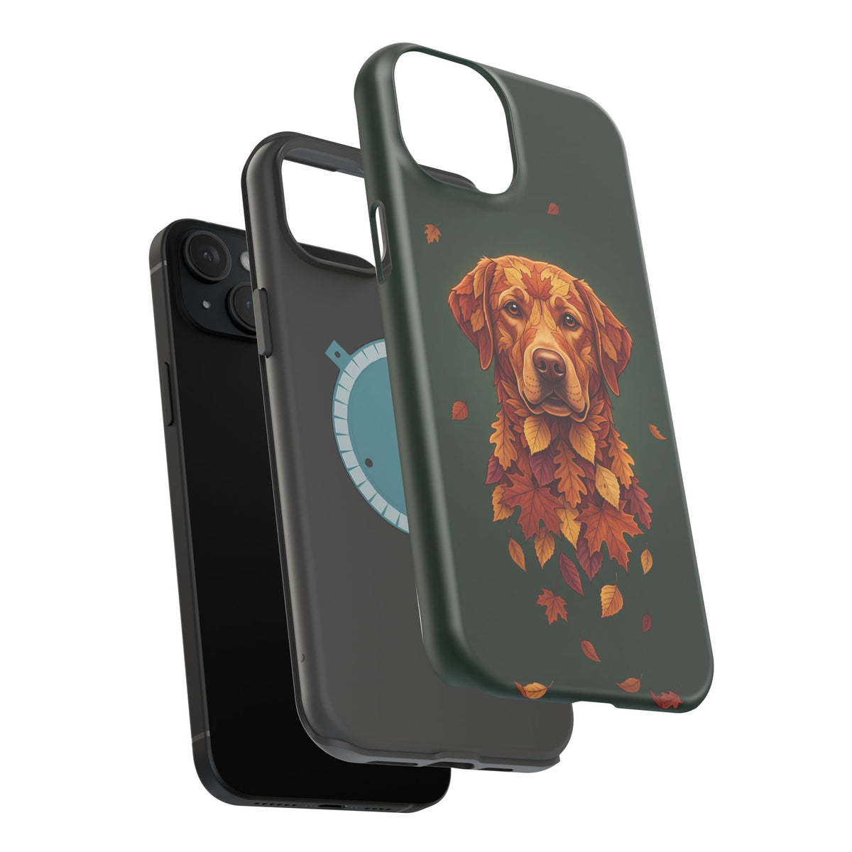 Autumn Leaves Labrador Phone Case — Tough Magnetic Case with Wireless Charging