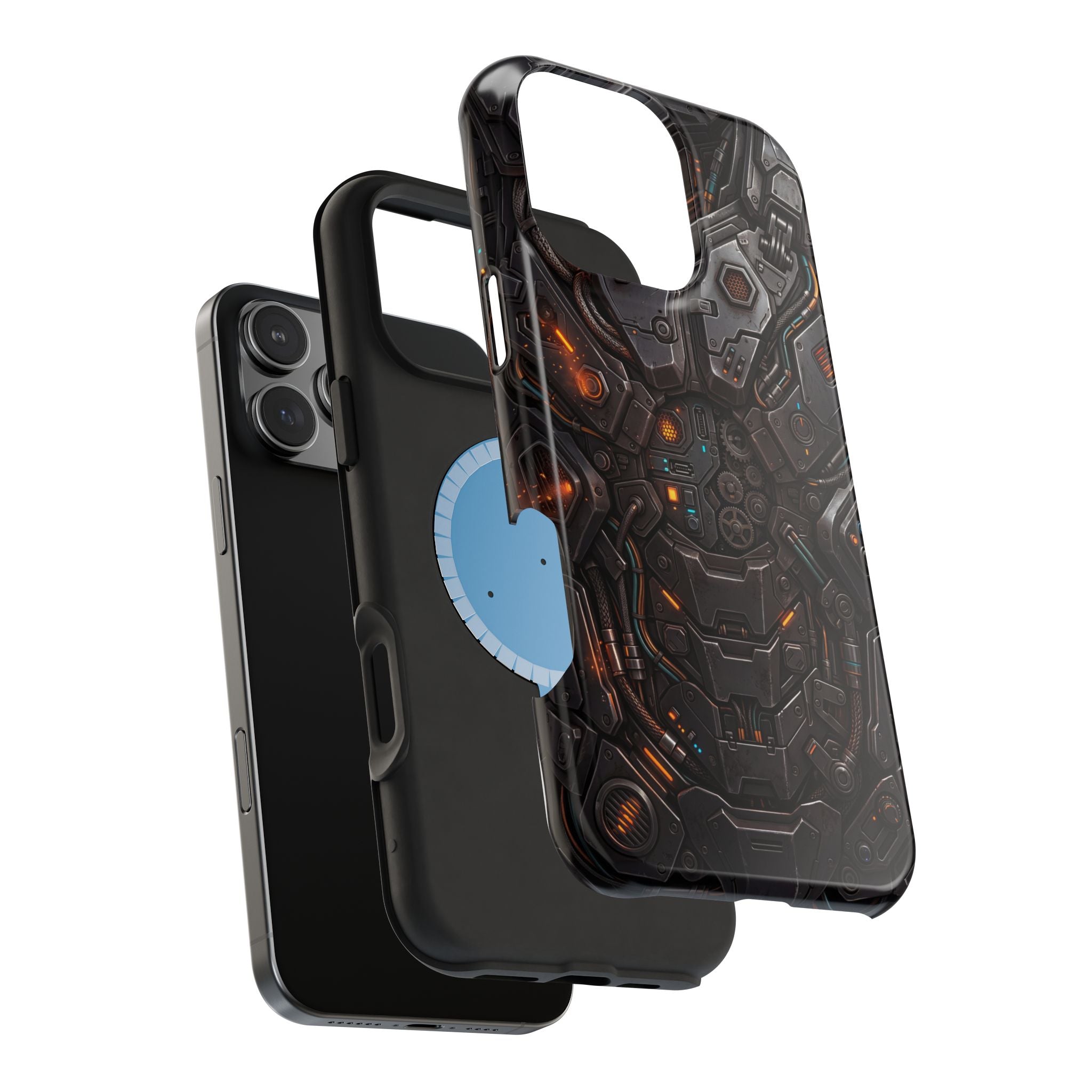 Mech Armor Phone Case — Industrial Circuit Wireless Charging Cover