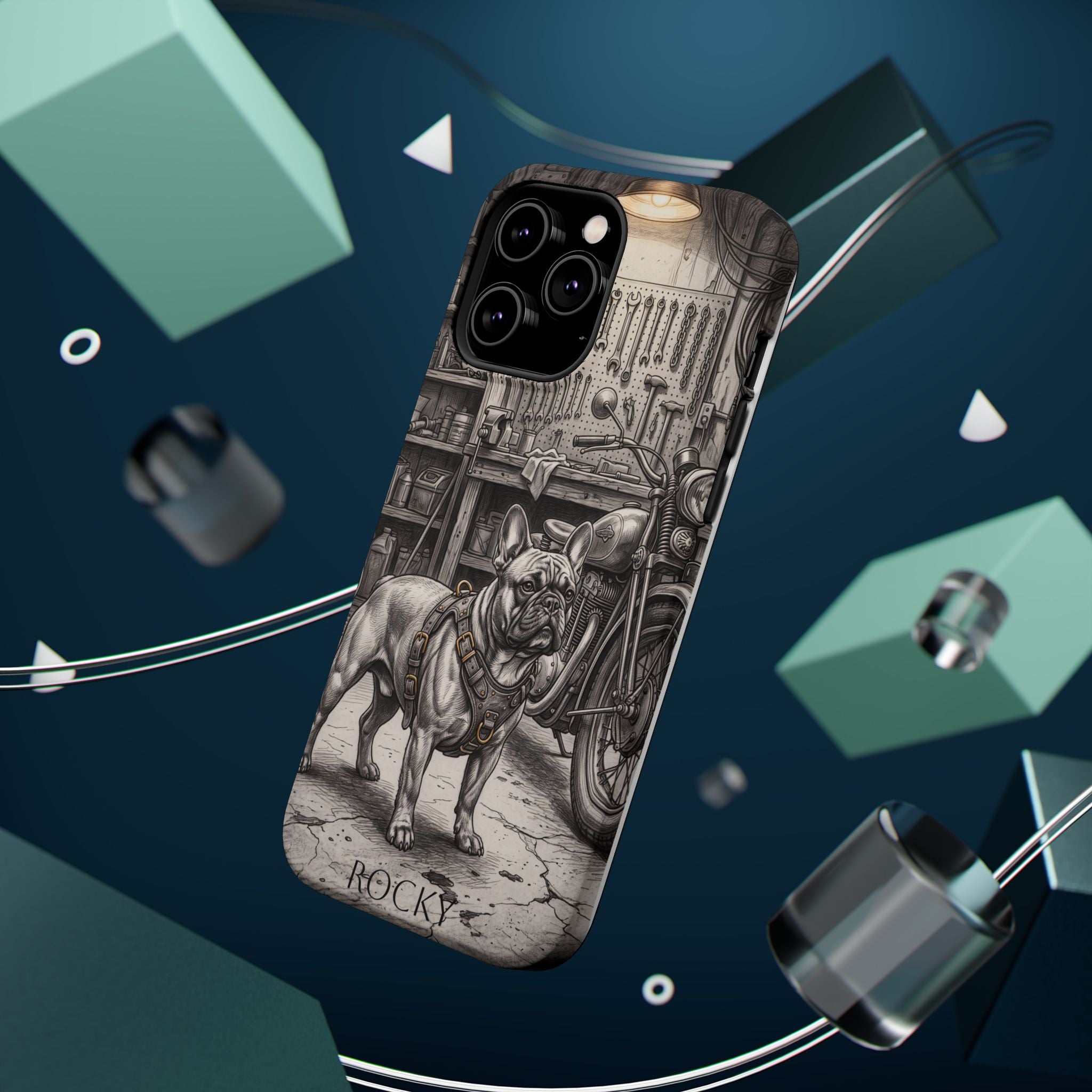 Personalized French Bulldog Vintage Street Phone Case — Wireless Charging Cover