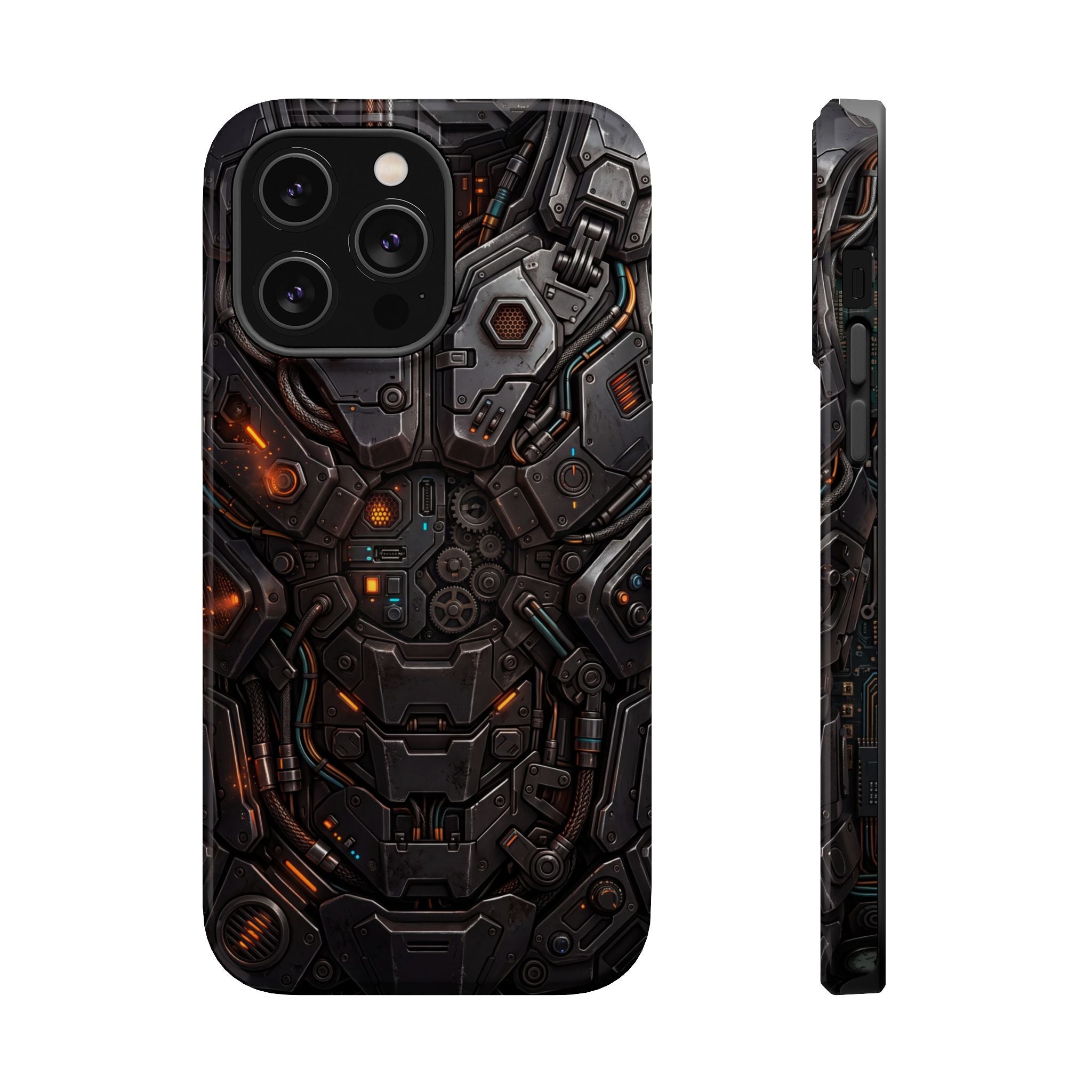 Mech Armor Phone Case — Industrial Circuit Wireless Charging Cover