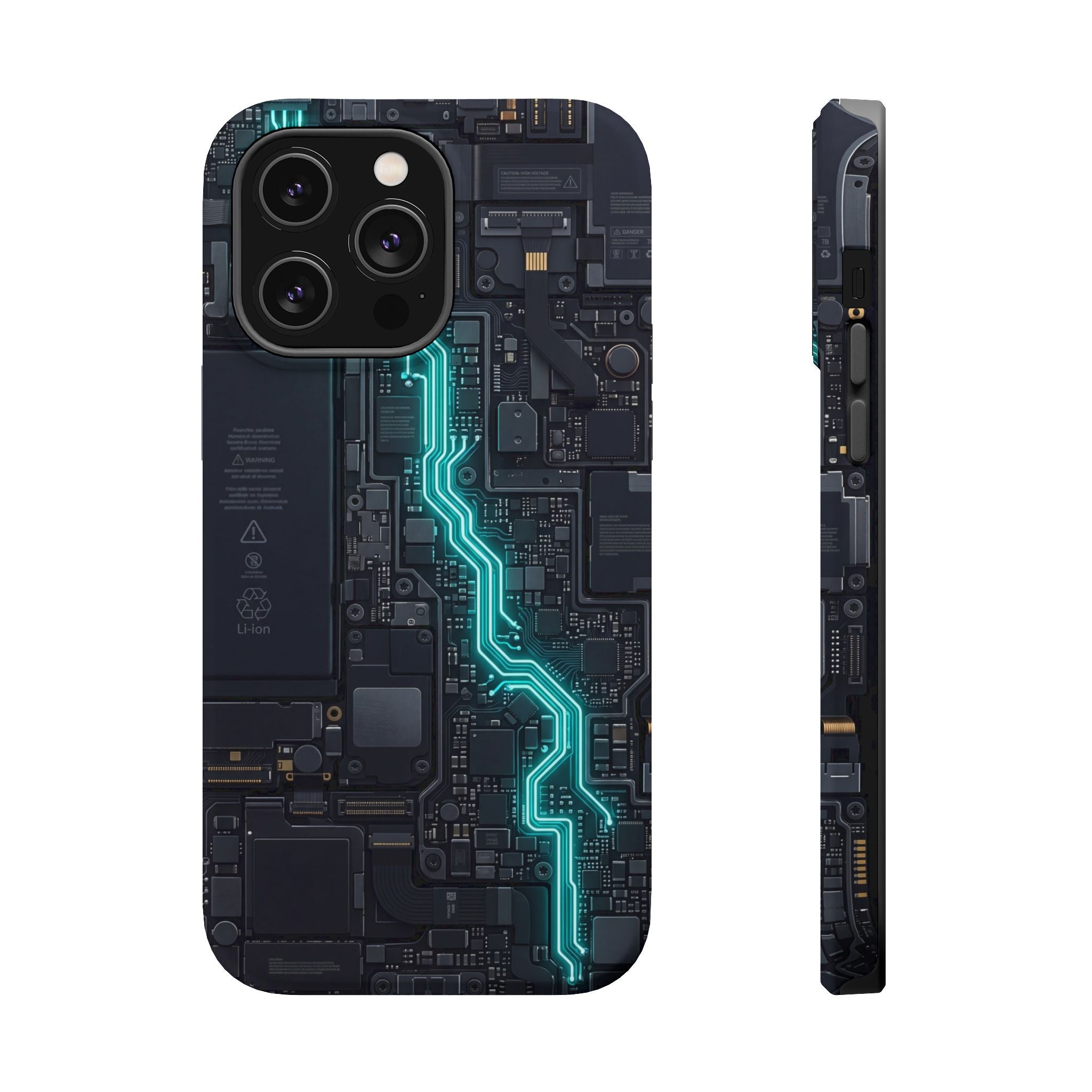Cyan Bolt Electrician Phone Case — Electric Circuit Wireless Charging Cover