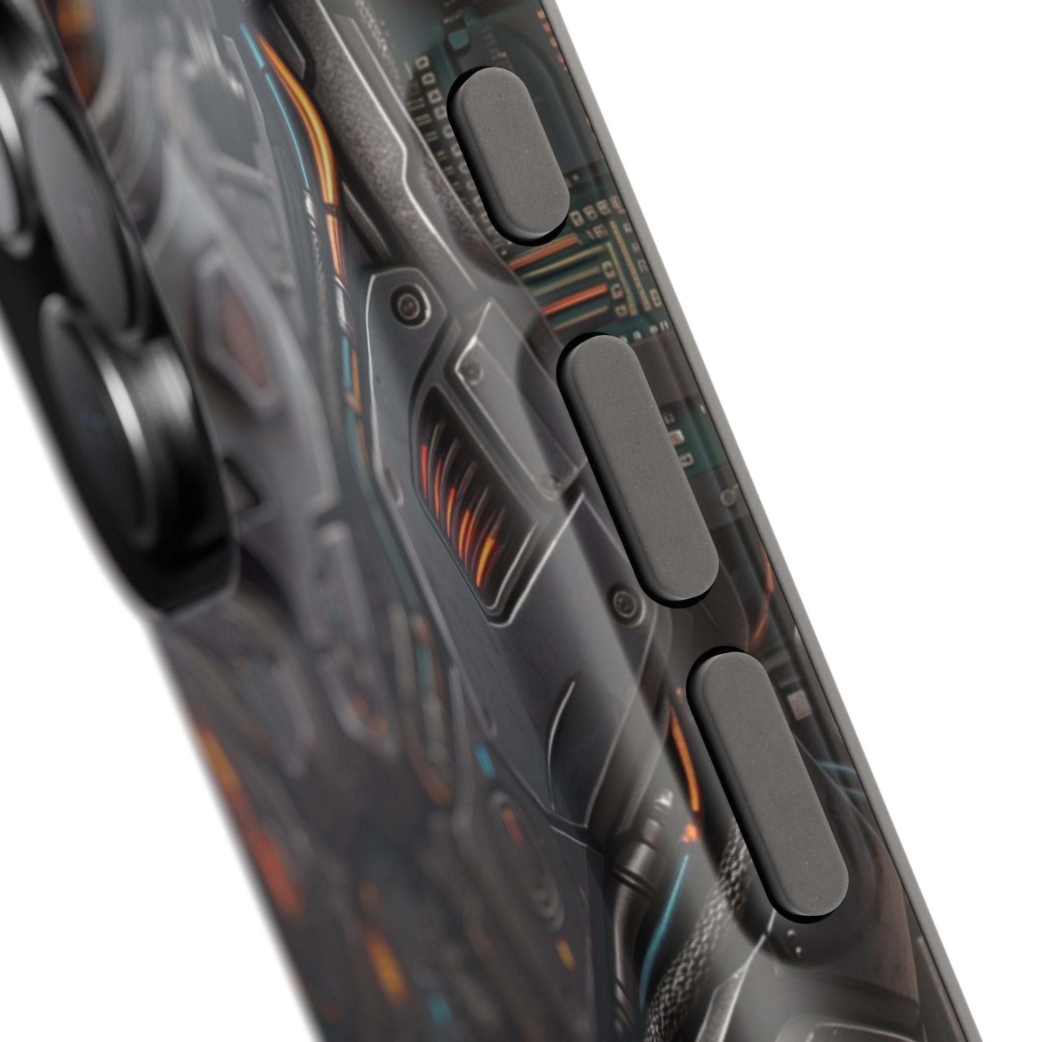 Mech Armor Phone Case — Industrial Circuit Wireless Charging Cover