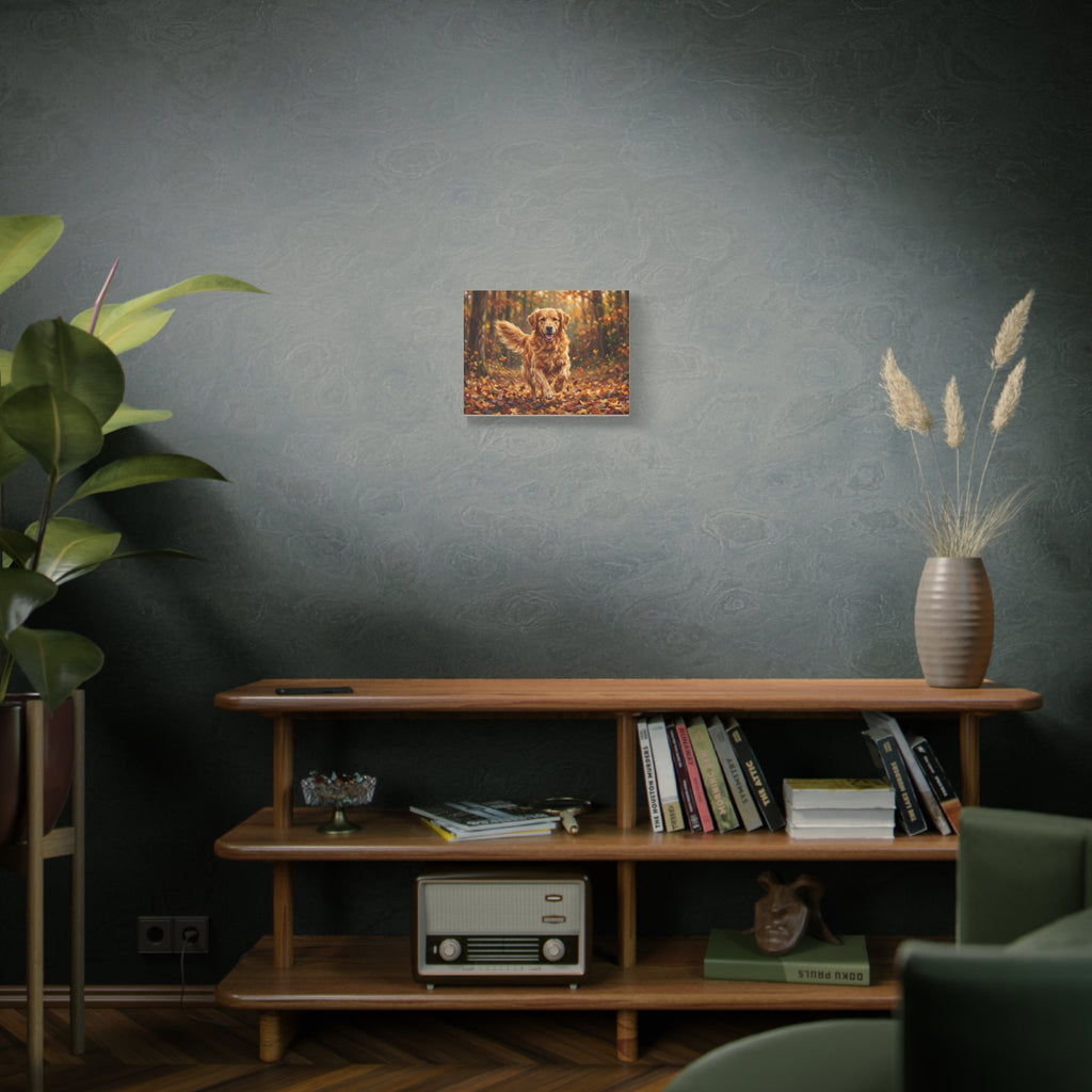 Golden Retriever Autumn Canvas — Stretched Matte Wall Art