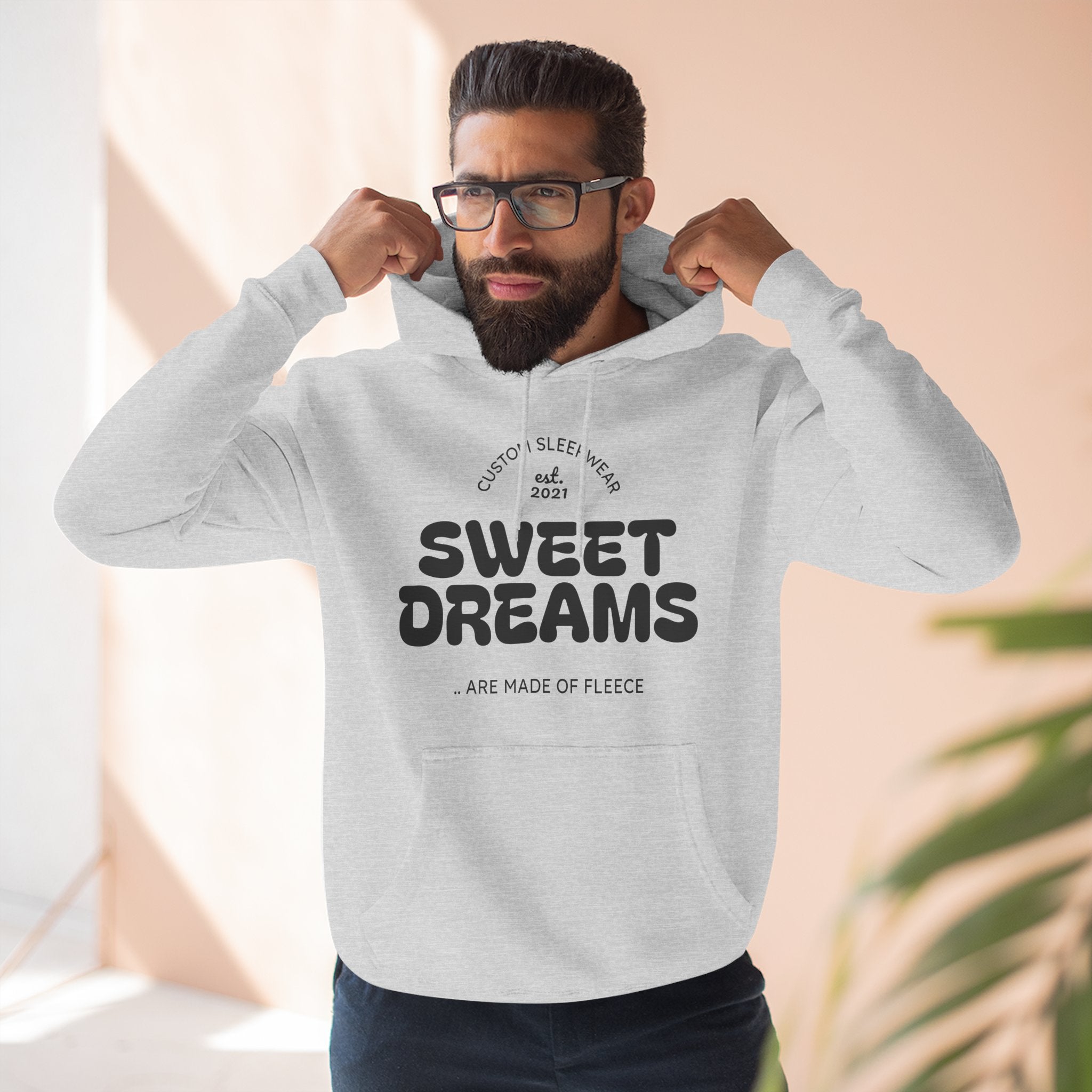 Sweet Dreams Hoodie — Cozy Fleece Pullover with Retro Script