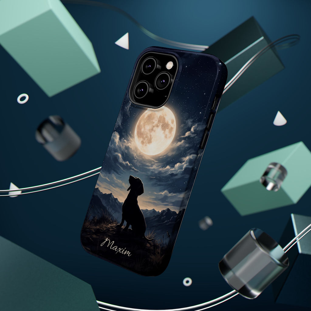 Personalized Dachshund Moonlight Phone Case — Wireless Charging Cover