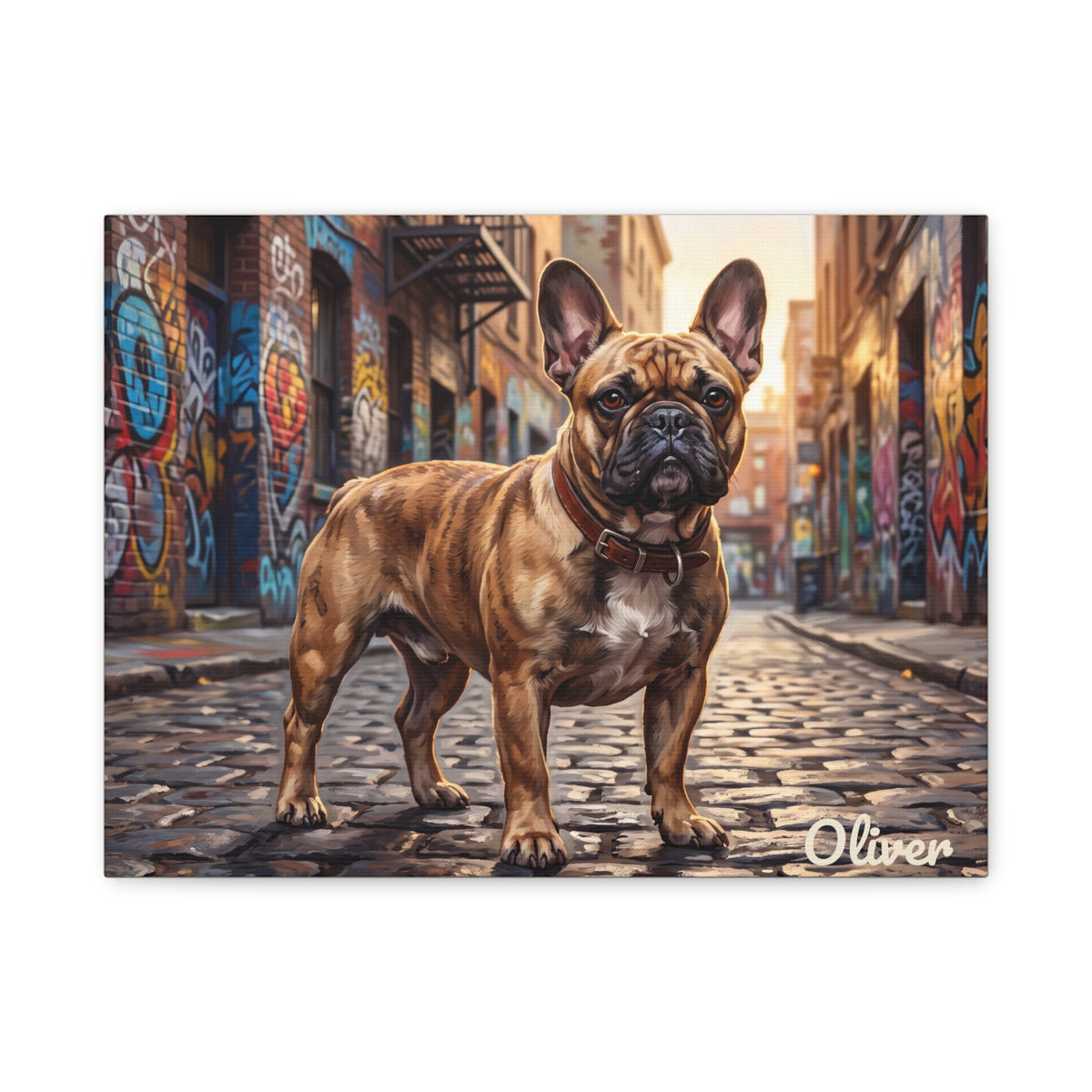 French Bulldog Personalized Canvas | Urban Graffiti Street Art Wall Art