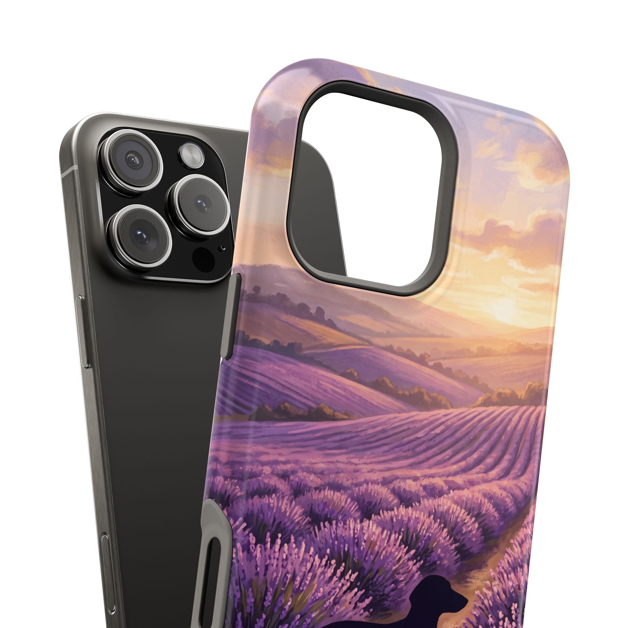 Personalized Dachshund Lavender Field Phone Case — Wireless Charging Cover