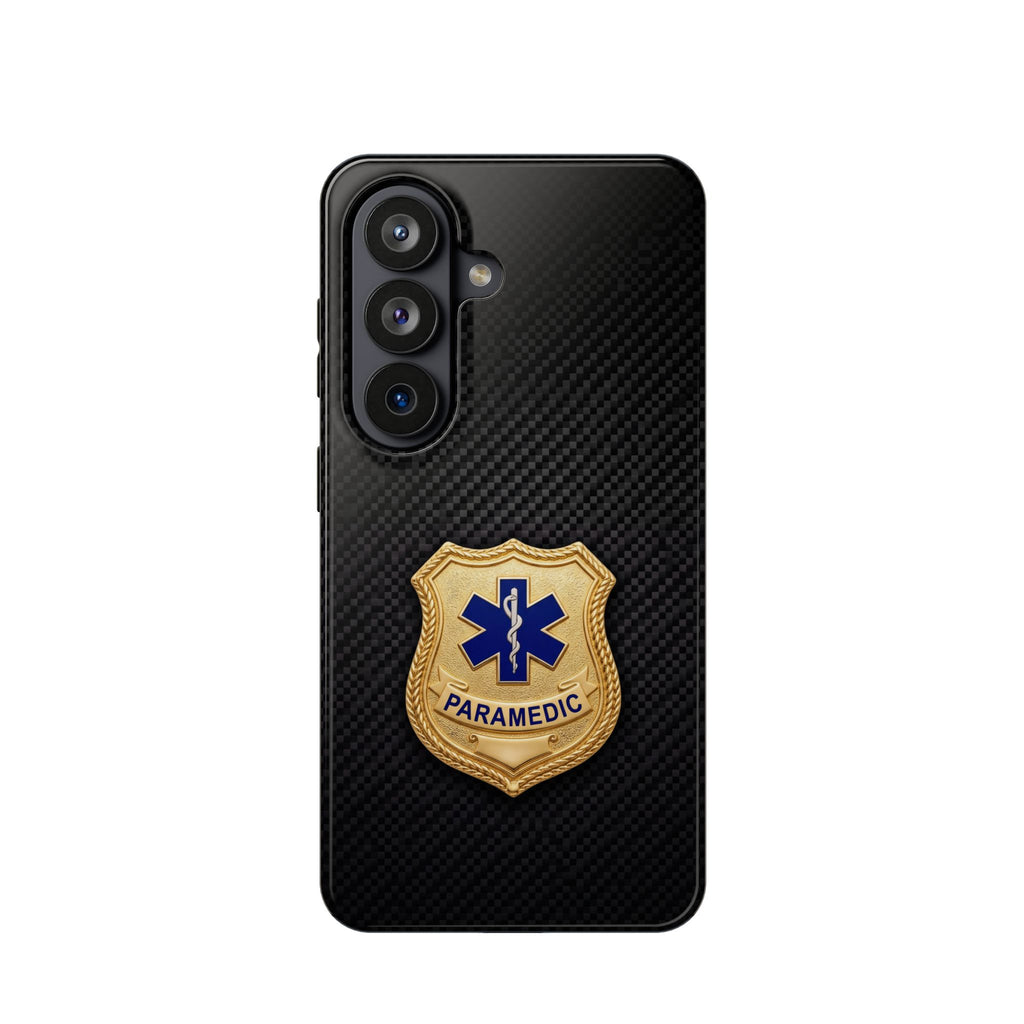Gold Paramedic Badge Black Phone Case — Magnetic Wireless Charging Cover