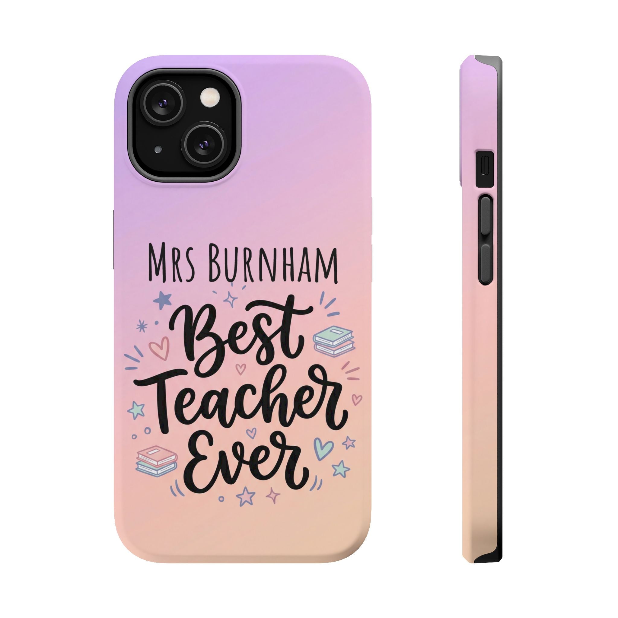 Best Teacher Ever Personalized Phone Case — Wireless Charging Cover