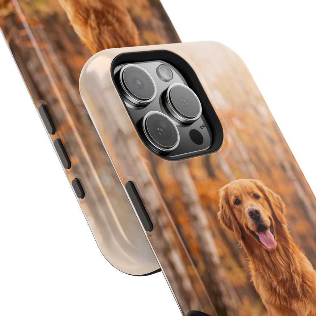 Autumn Golden Retriever Phone Case — Impact-Resistant Wireless Charging Cover