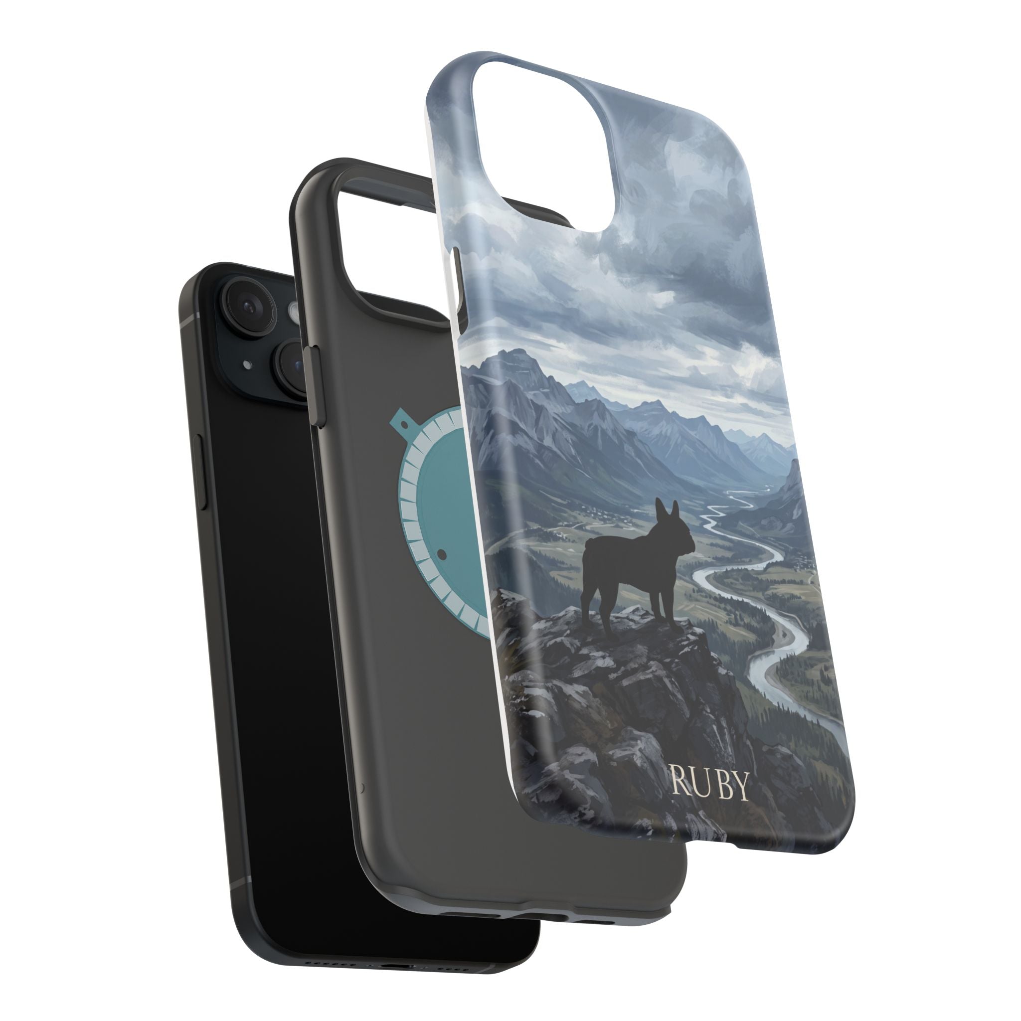 Personalized French Bulldog Mountain Valley Phone Case — Wireless Charging Cover