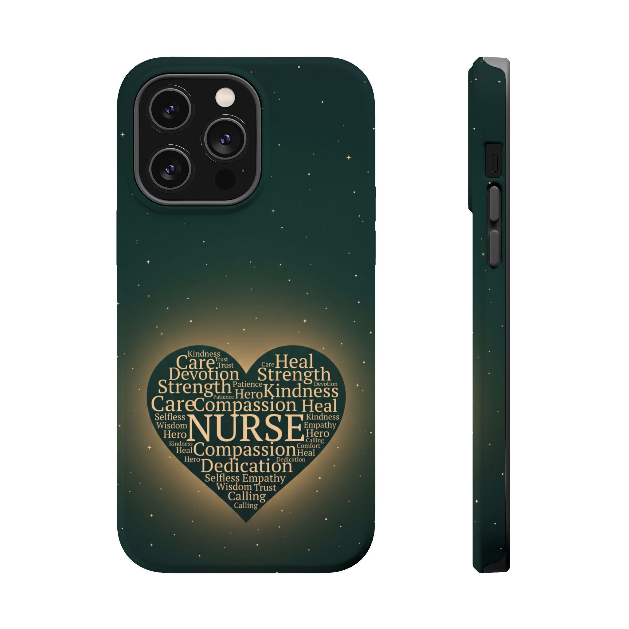 Nurse Heart Word and Art Phone Case — Impact-Resistant Wireless Charging Cover