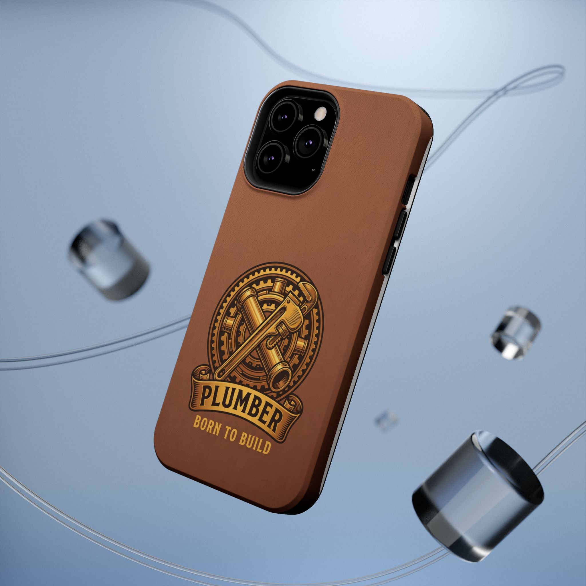 Plumber Born to Build Phone Case — Badge Wireless Charging Cover