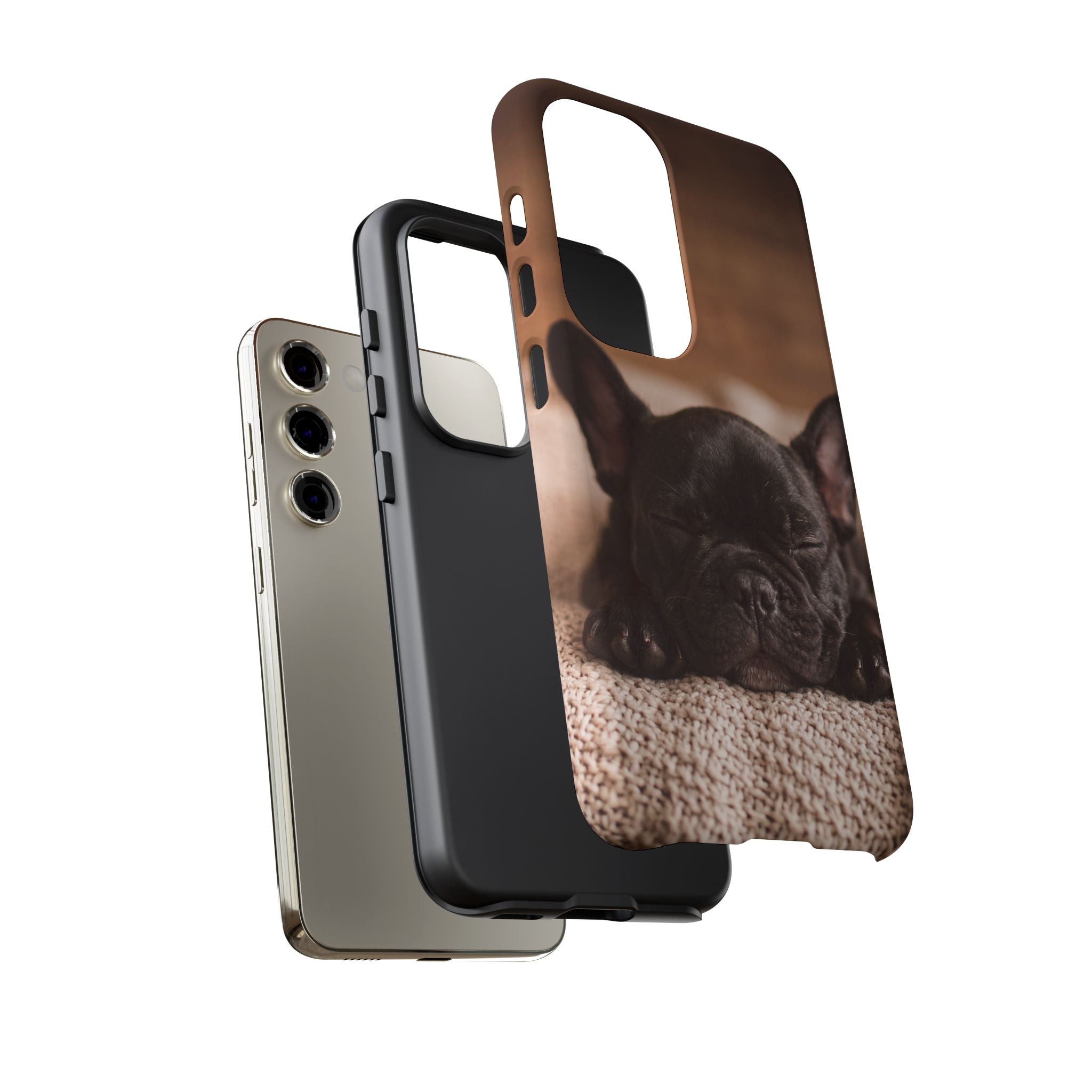 Sleeping French Bulldog Phone Case | Cozy Frenchie Resting on Blanket | iPhone & Samsung