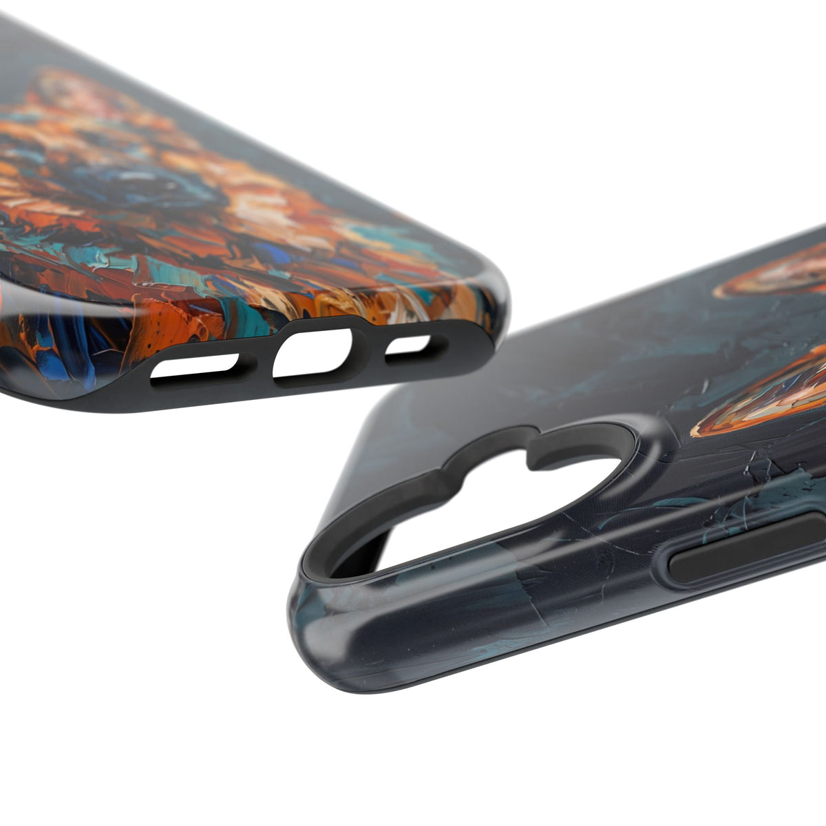 German Shepherd Phone Case | Palette Knife Painting Art — Tough Magnetic Case with Wireless Charging