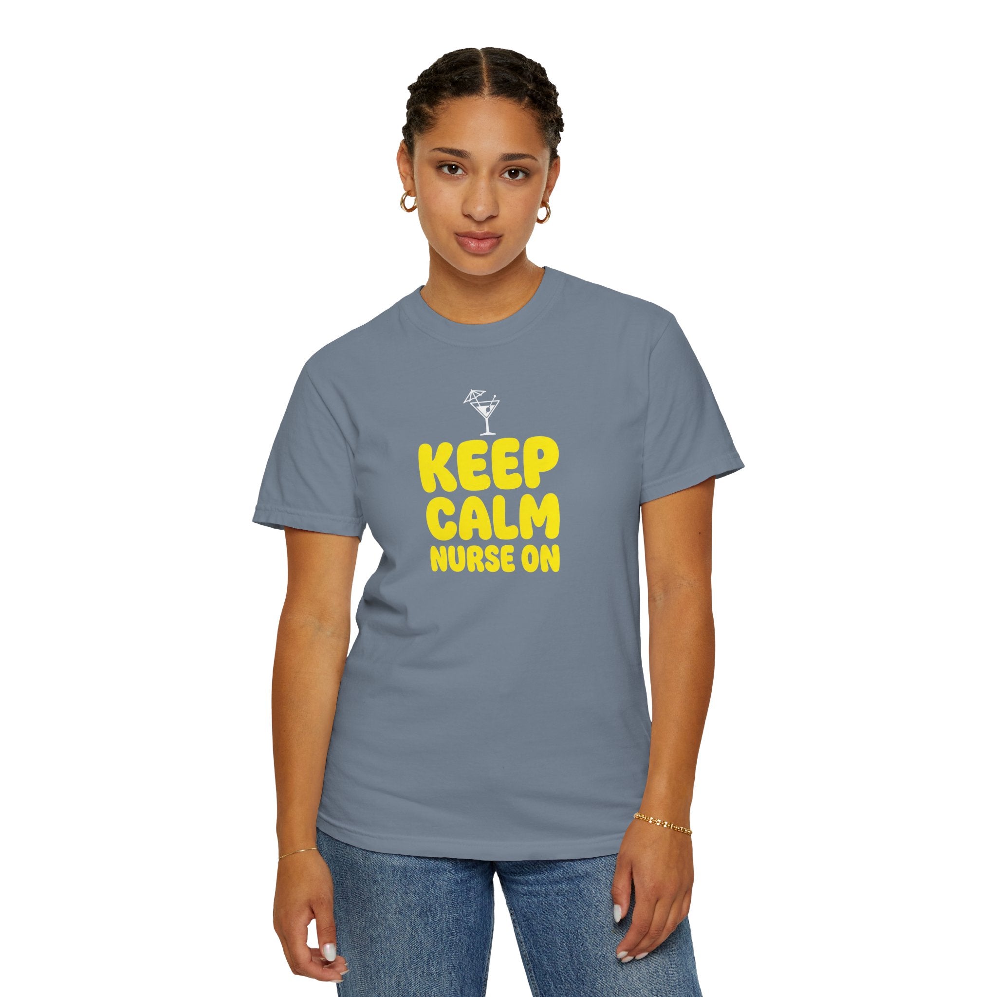 Nurse T-Shirt - "Keep Calm Nurse On" Funny Nursing Quote Unisex Tee, Nurse Appreciation Gift