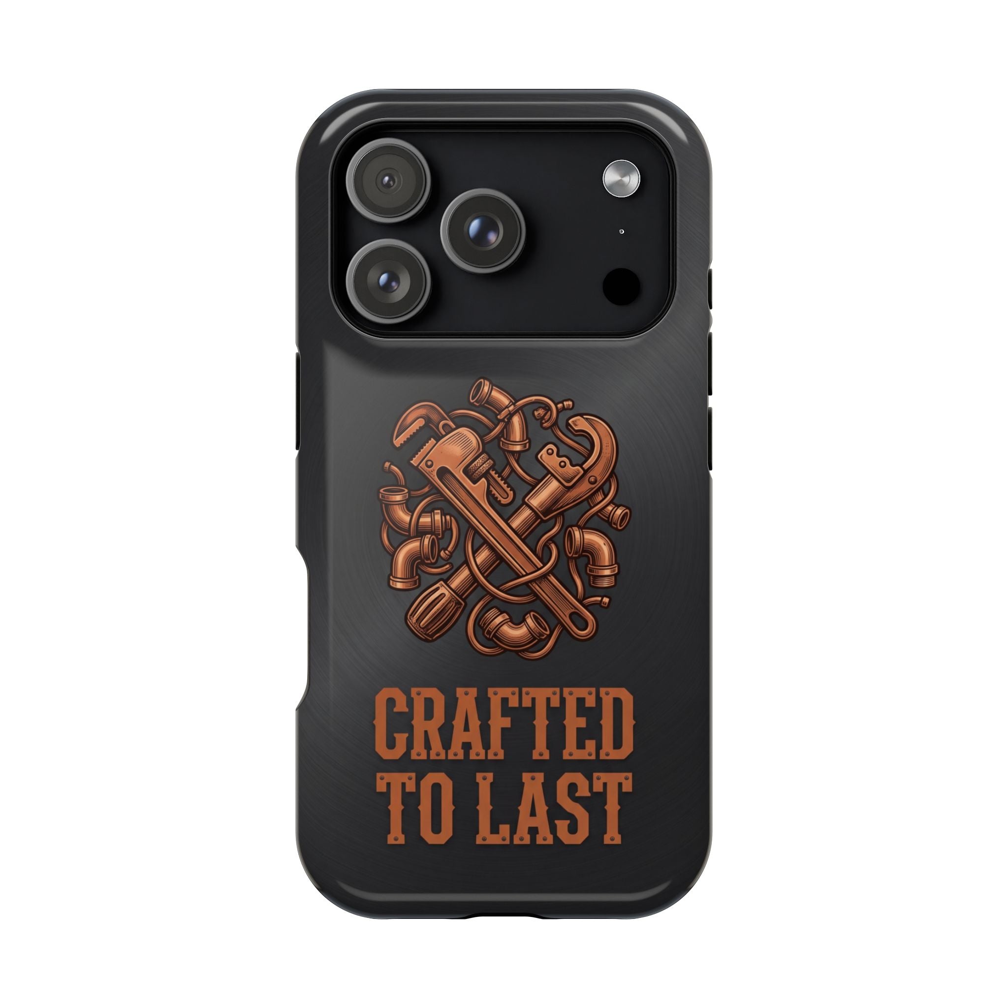 Crafted to Last Phone Case — Crossed Wrenches Wireless Charging Cover