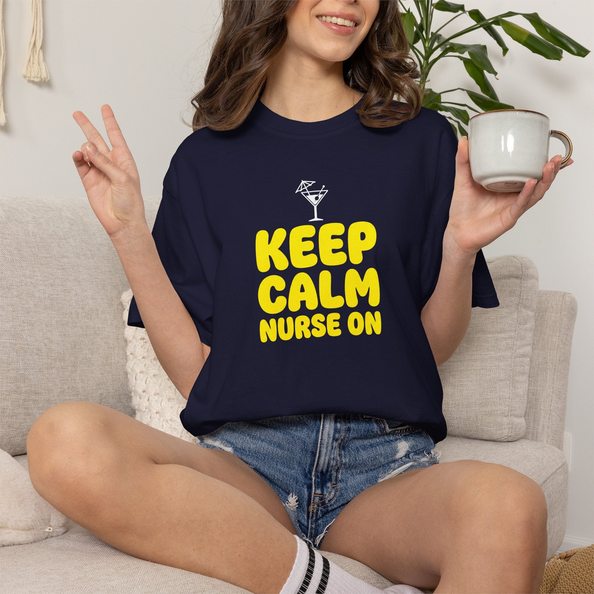 Nurse T-Shirt - "Keep Calm Nurse On" Funny Nursing Quote Unisex Tee, Nurse Appreciation Gift
