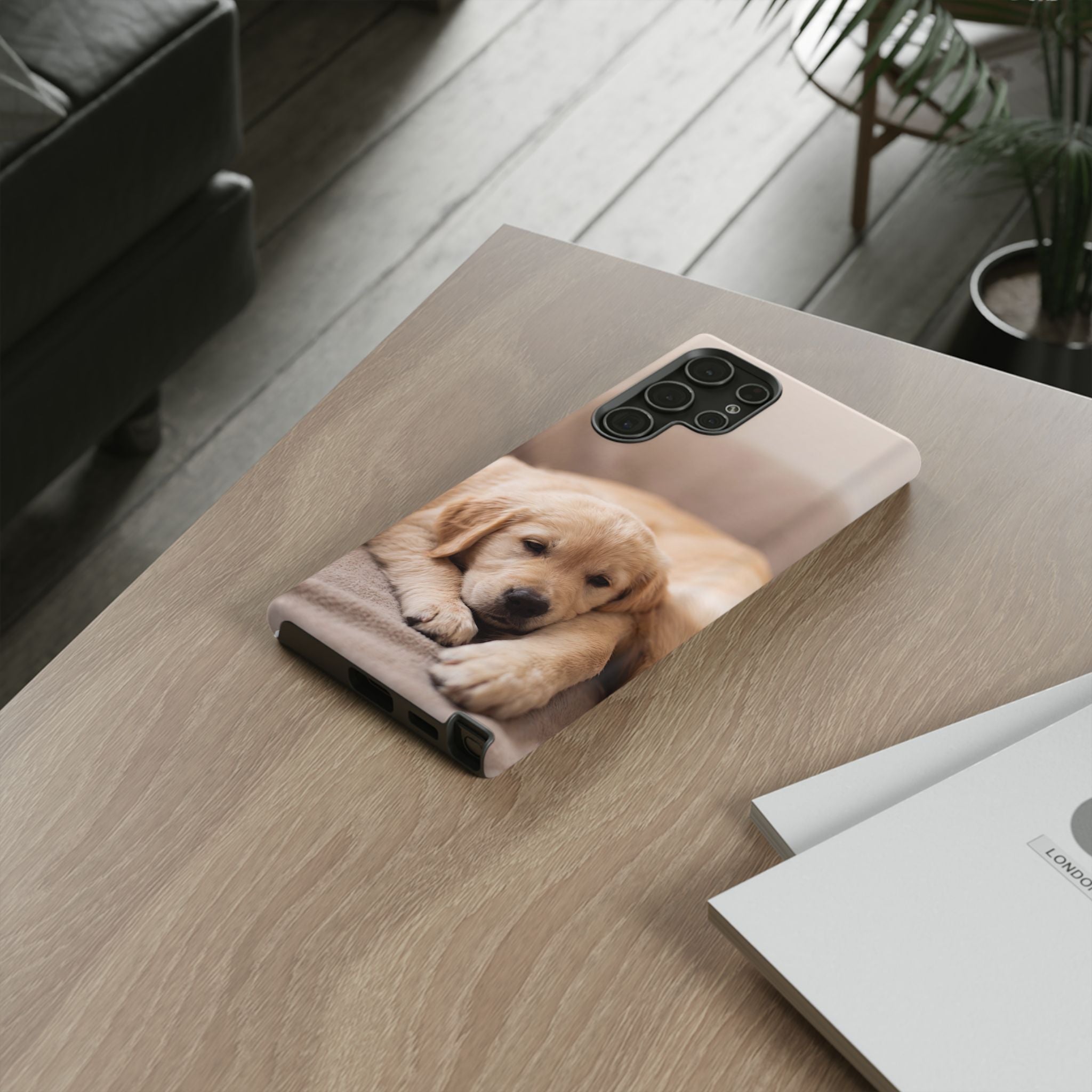Sleepy Golden Retriever Puppy Phone Case | Cozy Cuddly Puppy Portrait | Samsung & iPhone
