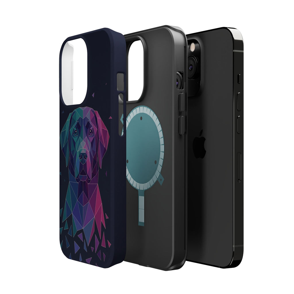 Geometric Labrador Phone Case — Tough Magnetic Case with Wireless Charging