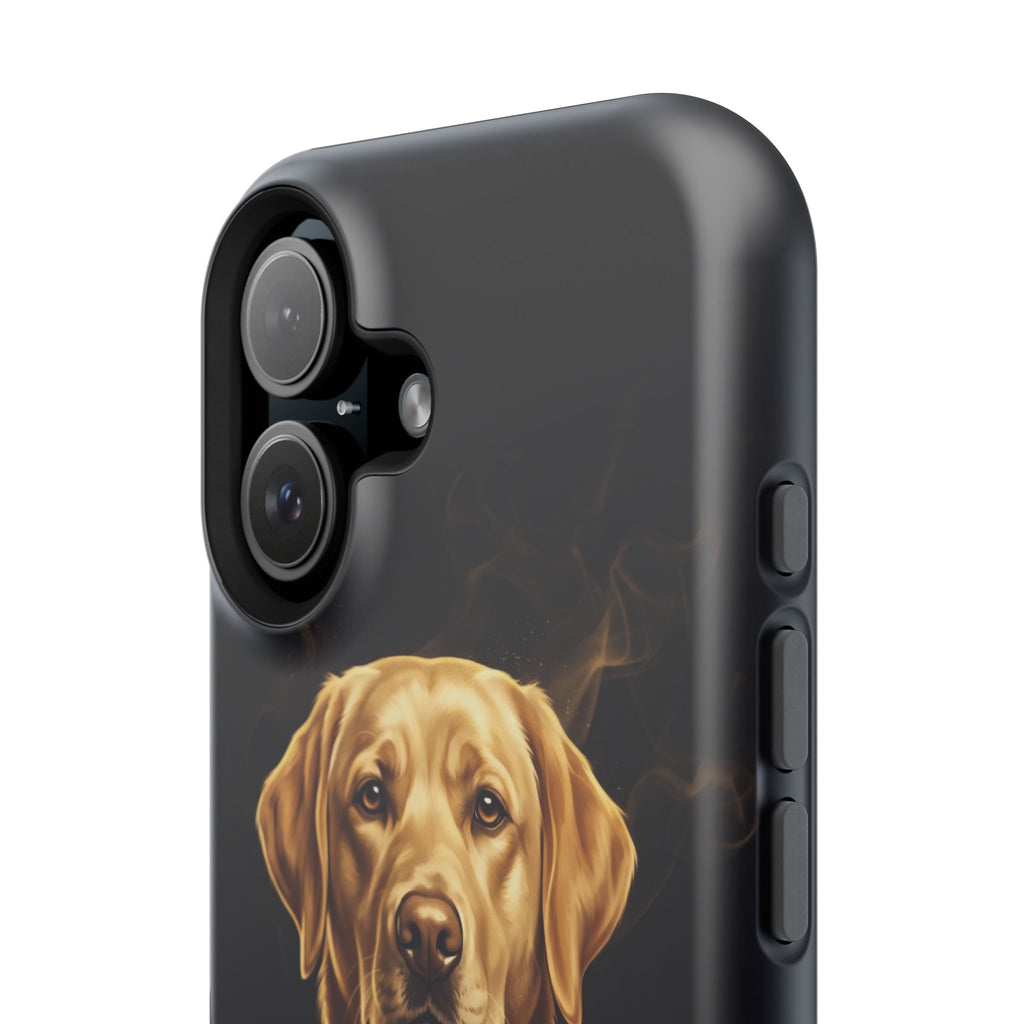 Personalized Gold Smoke Labrador Phone Case — Tough Magnetic Case with Wireless Charging