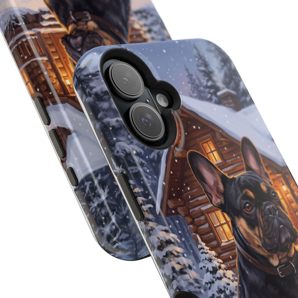 Personalized French Bulldog Cozy Cabin Phone Case — Wireless Charging Cover
