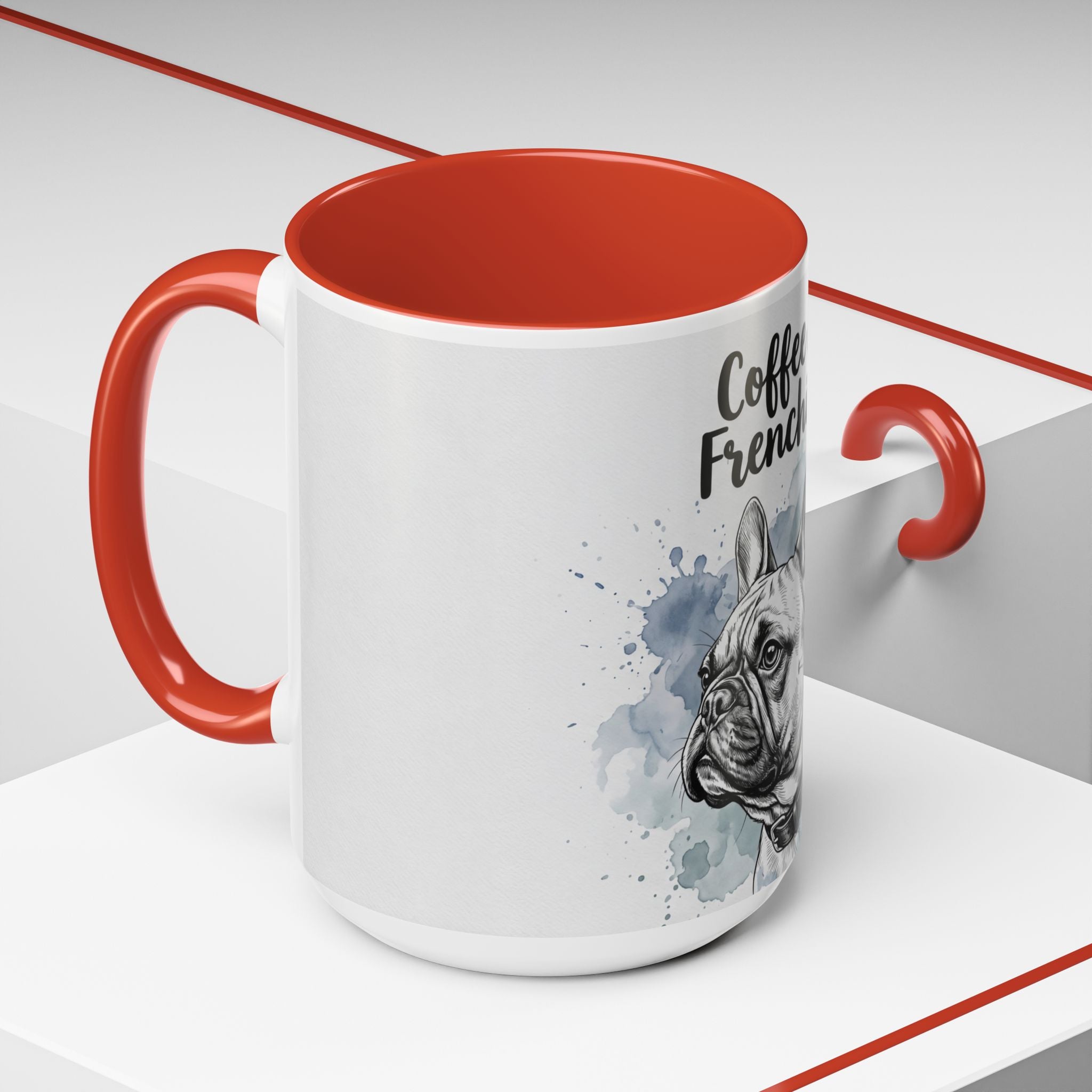 Coffee & Frenchies Mug | French Bulldog Lover Gift | Watercolor Dog Mug