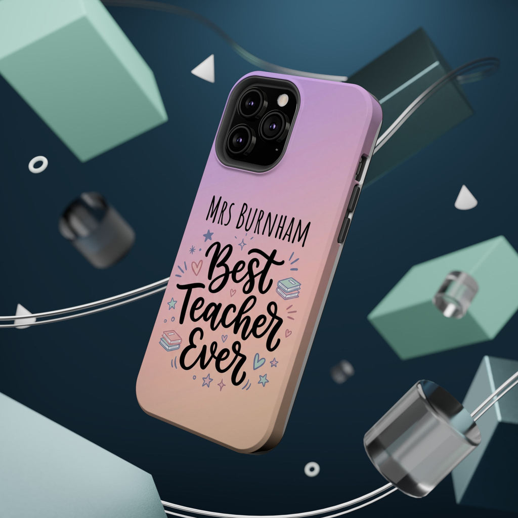 Best Teacher Ever Personalized Phone Case — Wireless Charging Cover