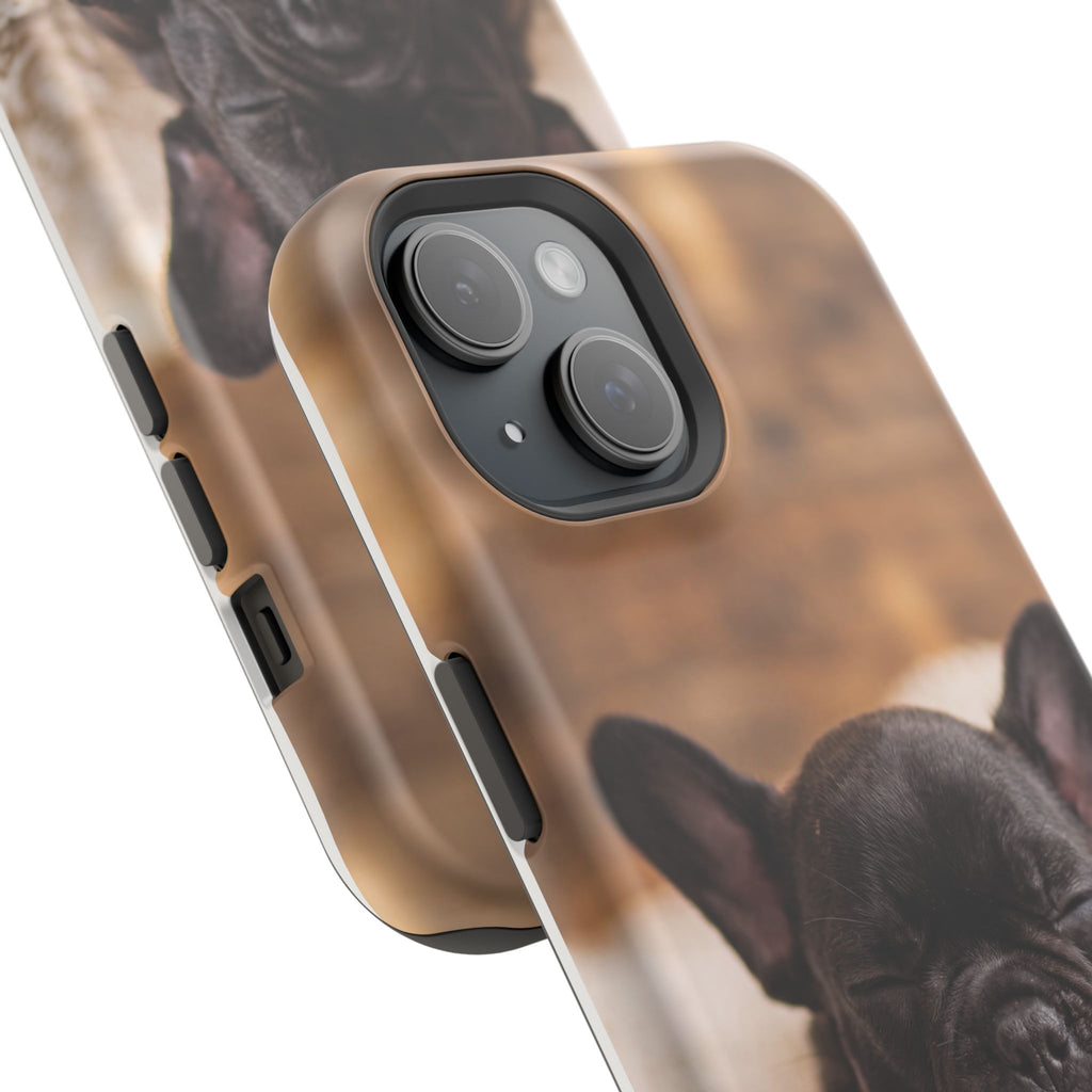 Sleepy French Bulldog Phone Case — Impact-Resistant Wireless Charging Cover