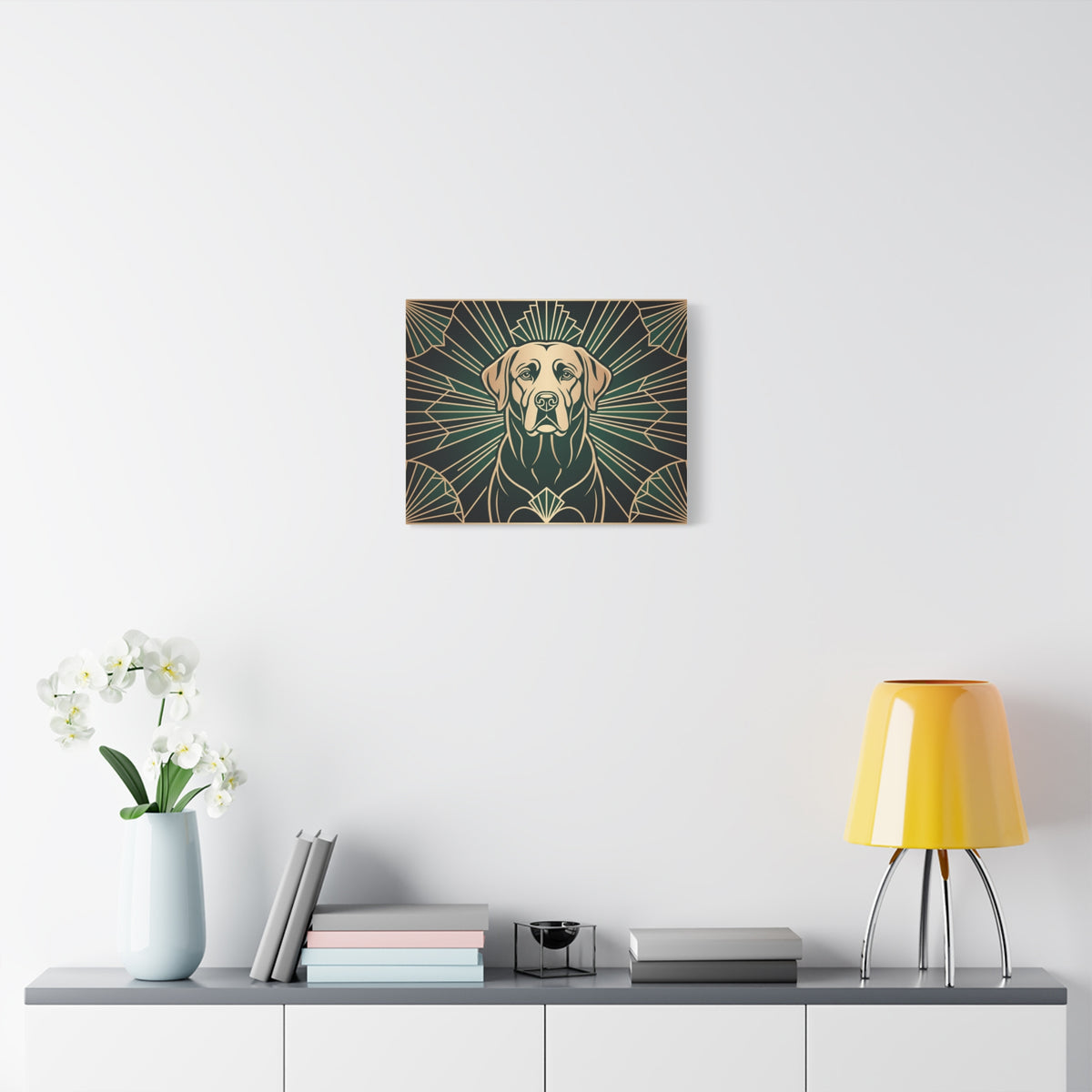 Labrador Canvas | Art Deco Fan Line Art Wall Art