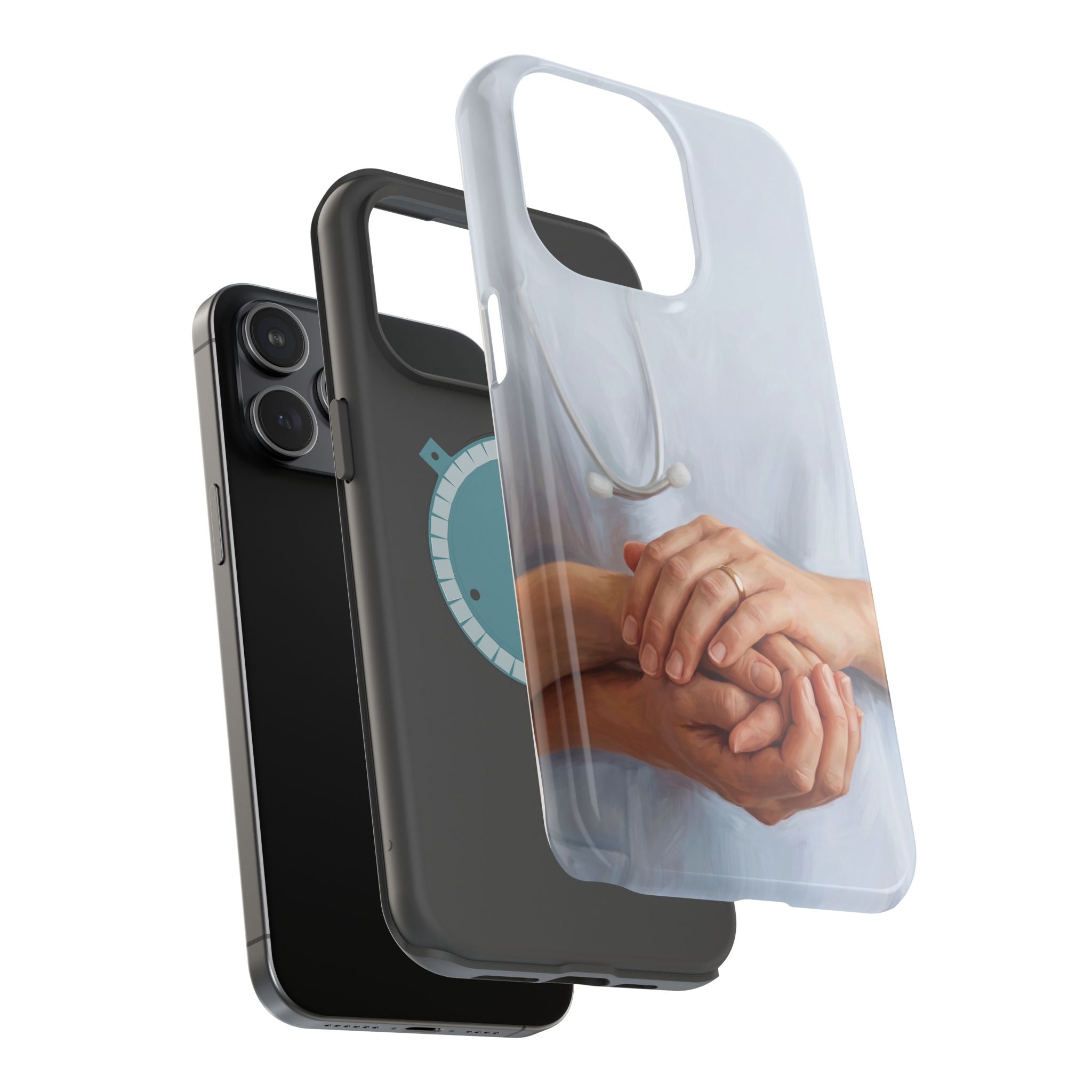 Impact-Resistant Phone Case — Caring Hands Wireless Charging Cover