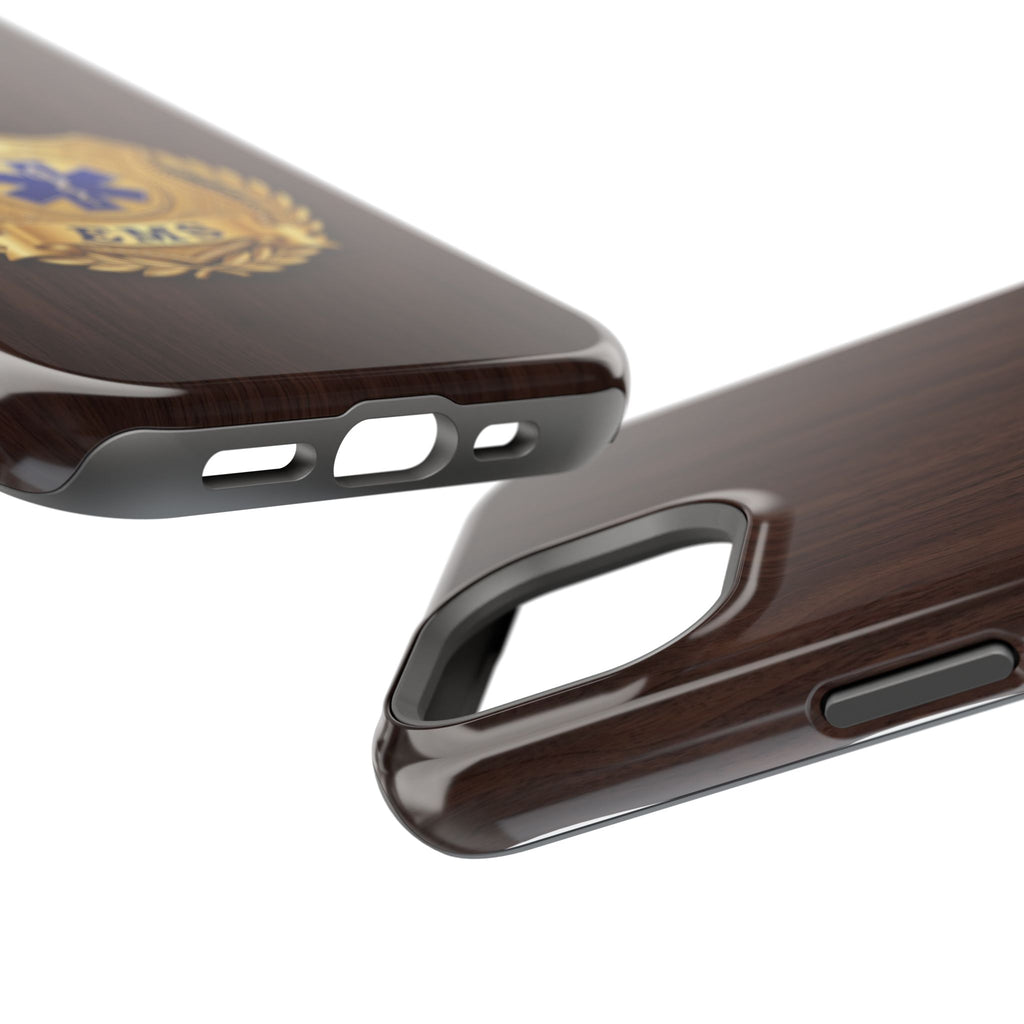 Gold EMS Laurel Badge Wood Phone Case — Magnetic Wireless Charging Cover