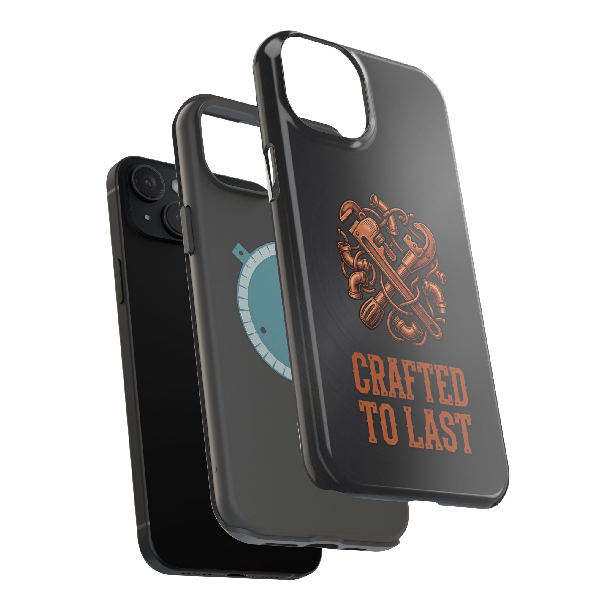 Crafted to Last Phone Case — Crossed Wrenches Wireless Charging Cover