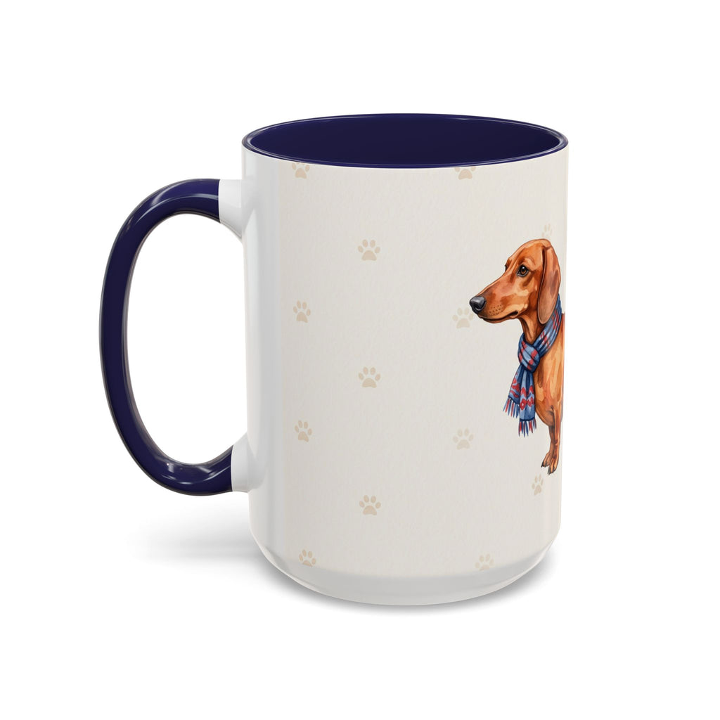 Dachshund Lover Mug – Wiener Dog with Scarf, Cute Watercolor Dachshund Gift Mug