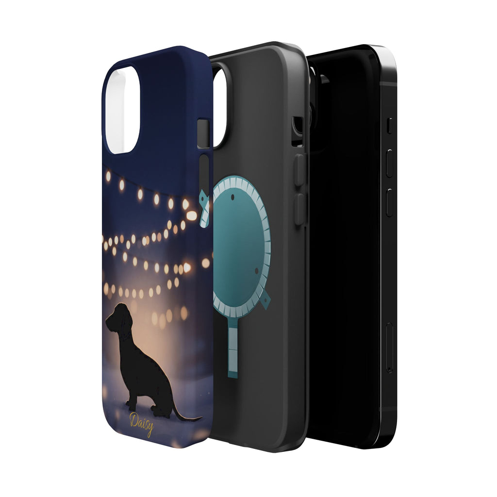 Personalized Dachshund Fairy Lights Phone Case — Wireless Charging Cover