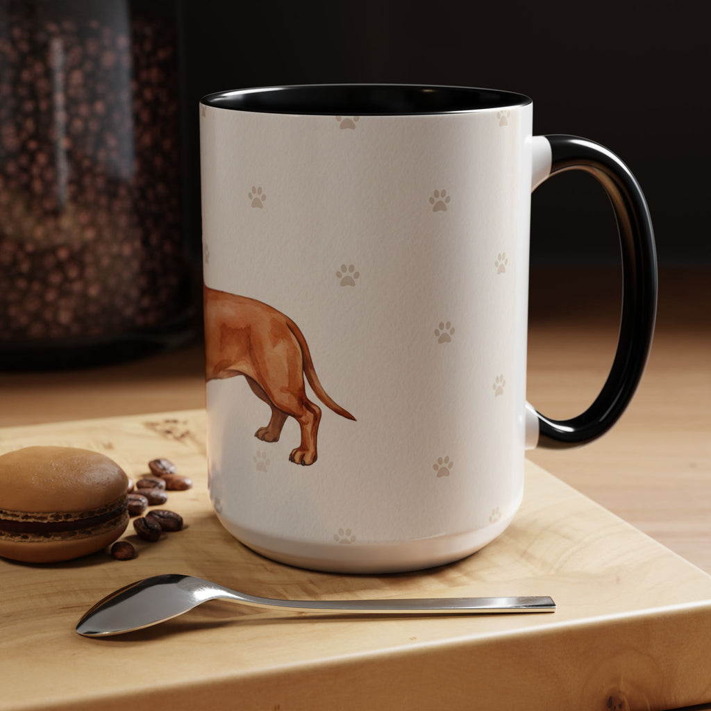 Dachshund Lover Mug – Wiener Dog with Scarf, Cute Watercolor Dachshund Gift Mug