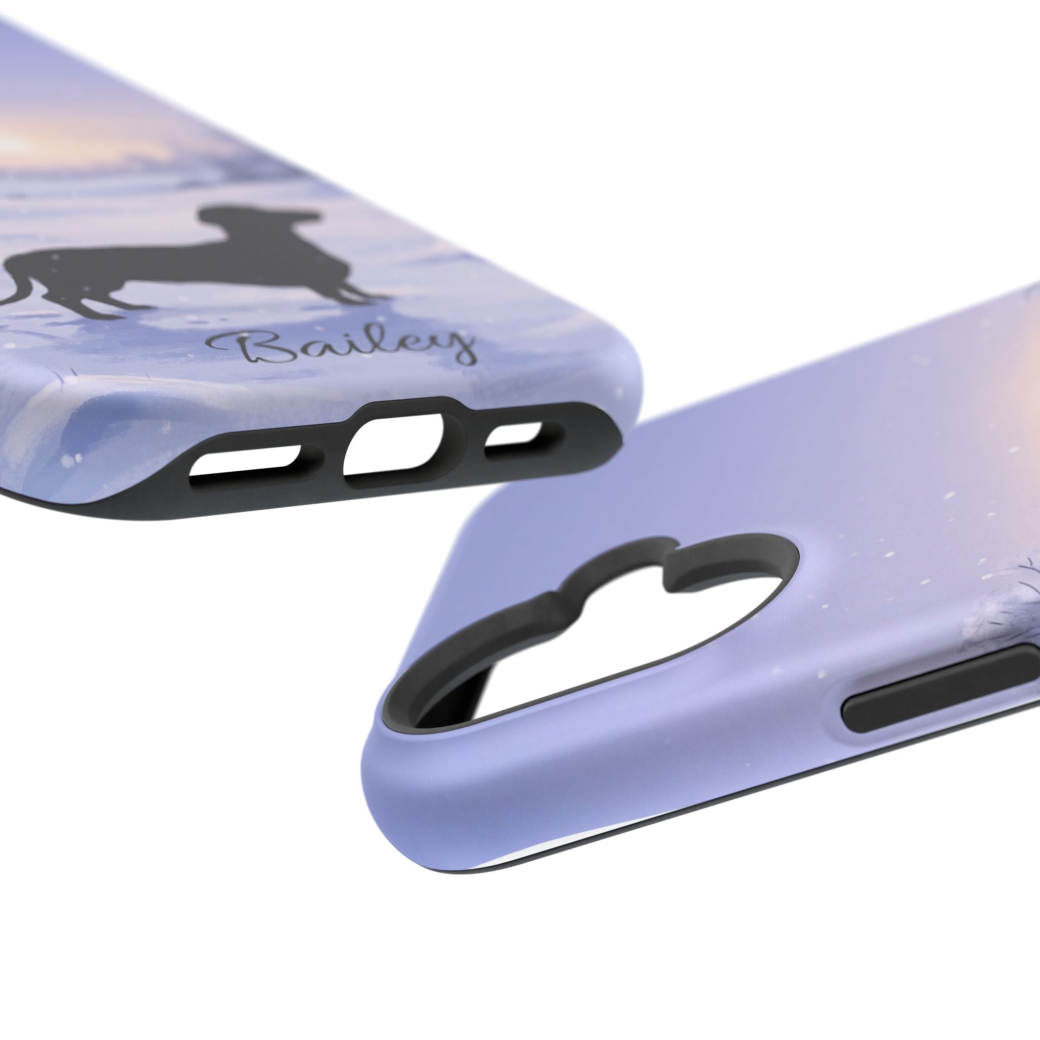 Personalized Dachshund Winter Snow Phone Case — Wireless Charging Cover